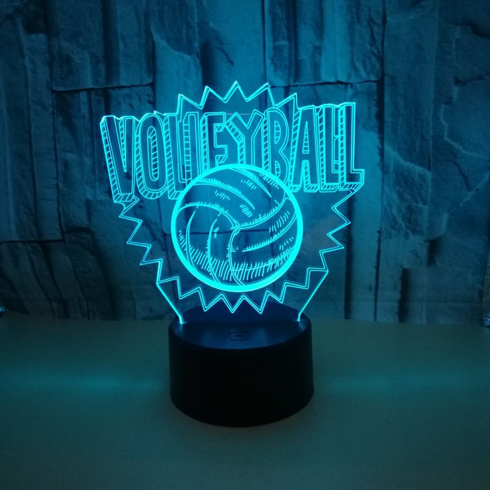 3D Volleyball Night Light Lamp – RGB Color Changing LED - Magnolia Wild SC