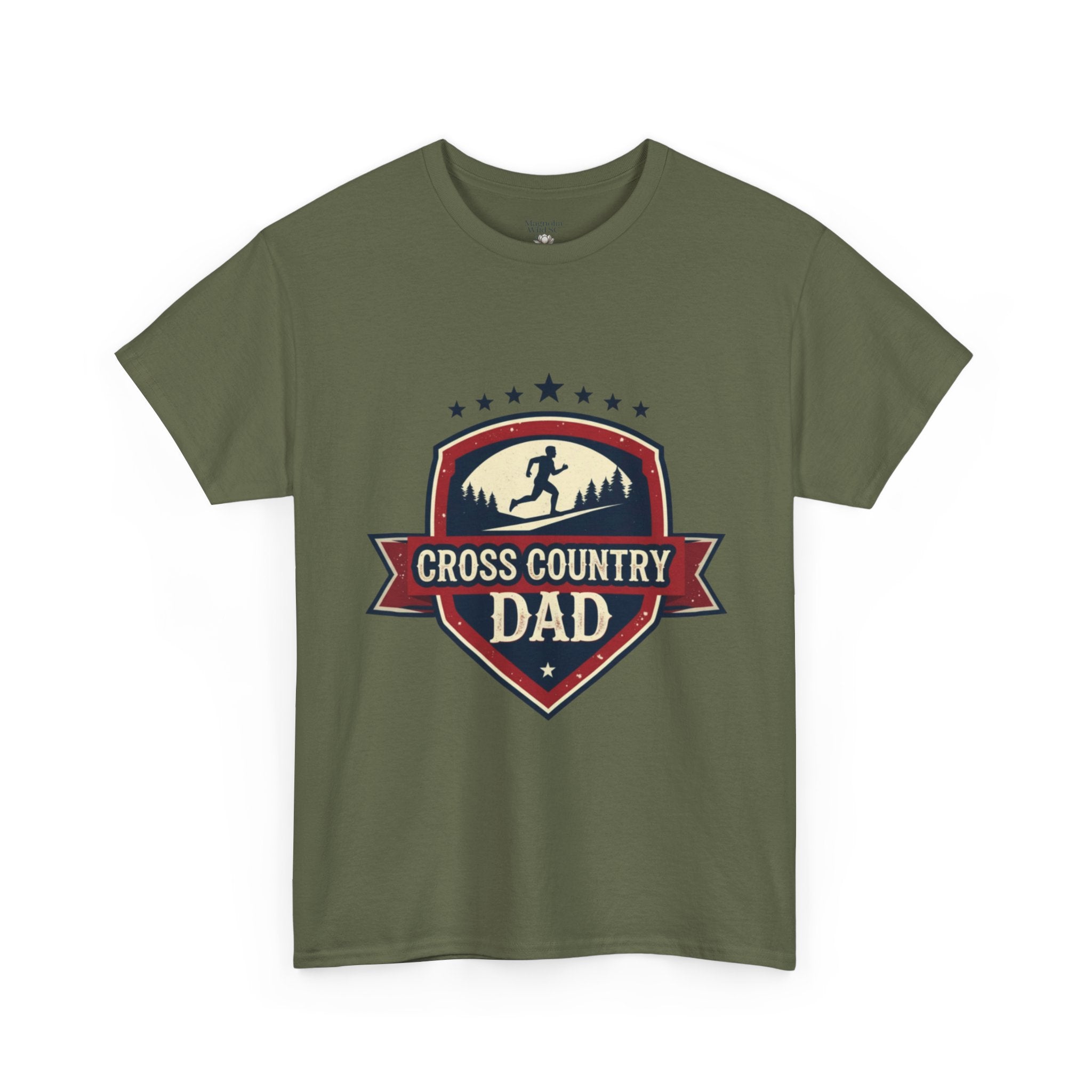 Retro Badge Style: The Vintage Cross Country Dad Shield Tee - Magnolia Wild SC