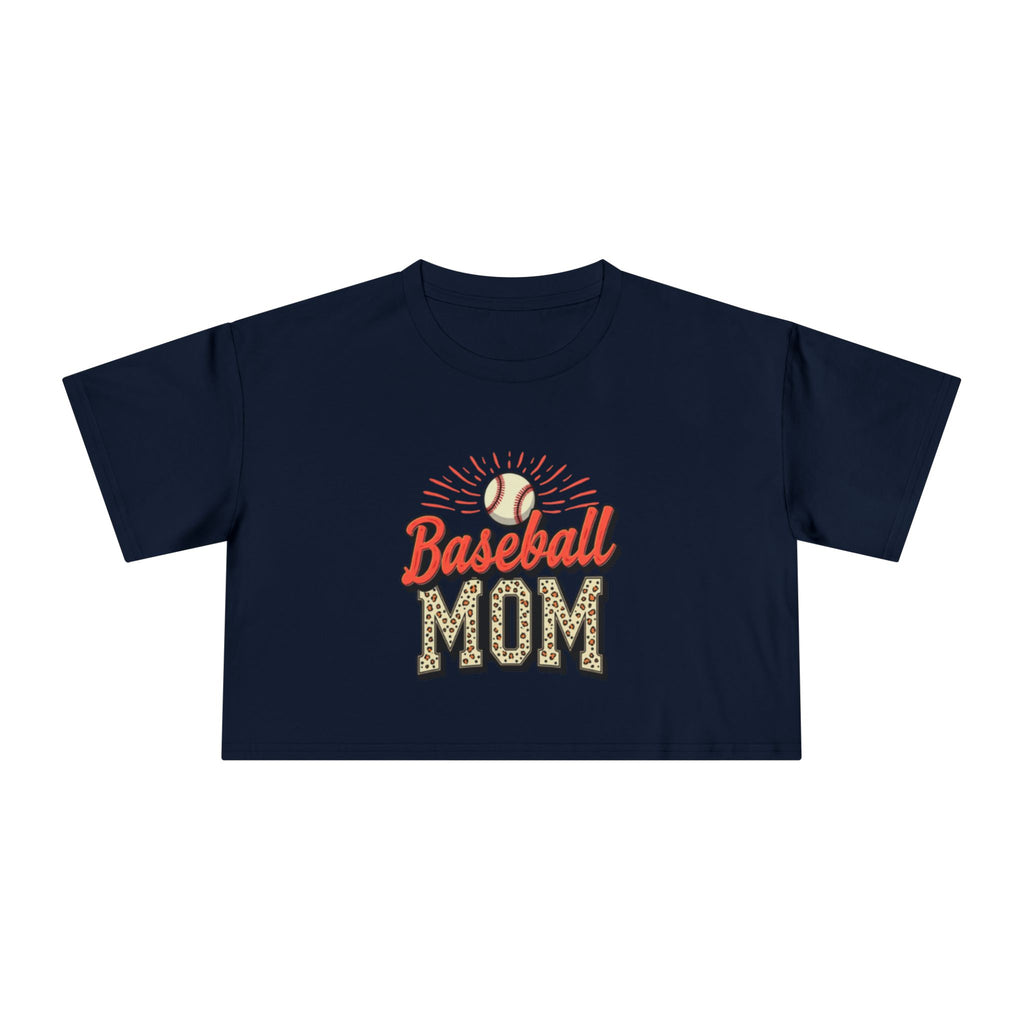 Baseball Mom Cheetah Print Women's Crop Tee - Magnolia Wild SC
