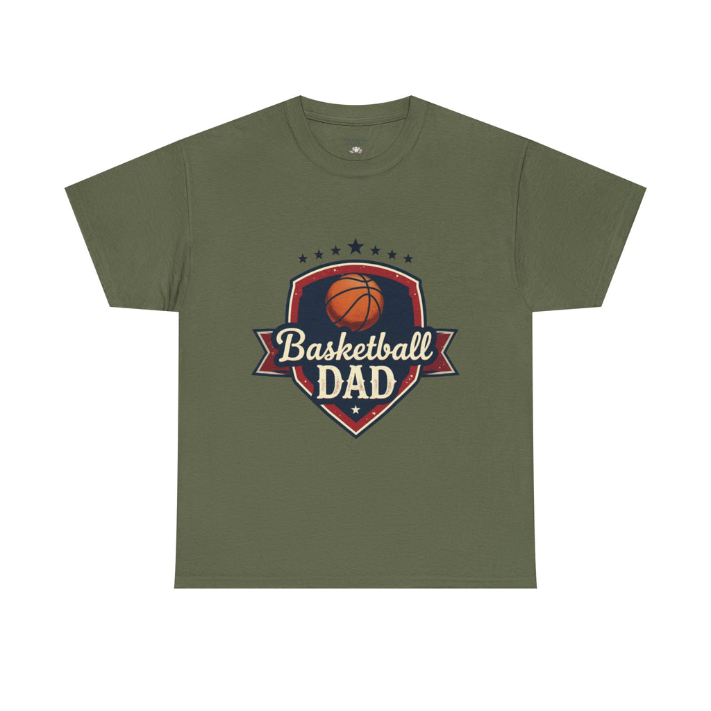 Retro Court Style: The Vintage Basketball Dad Shield Tee - Magnolia Wild SC