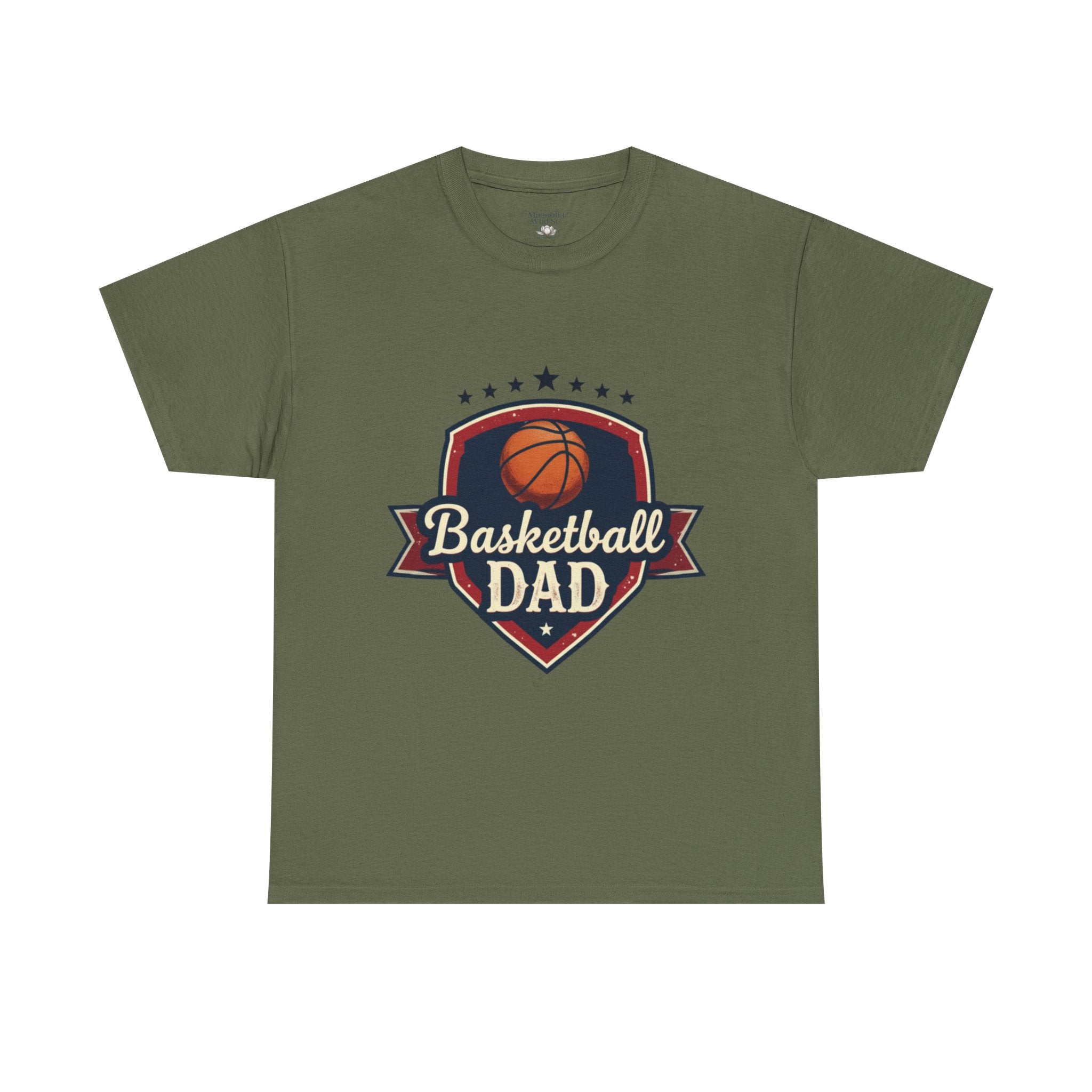 Retro Court Style: The Vintage Basketball Dad Shield Tee - Magnolia Wild SC