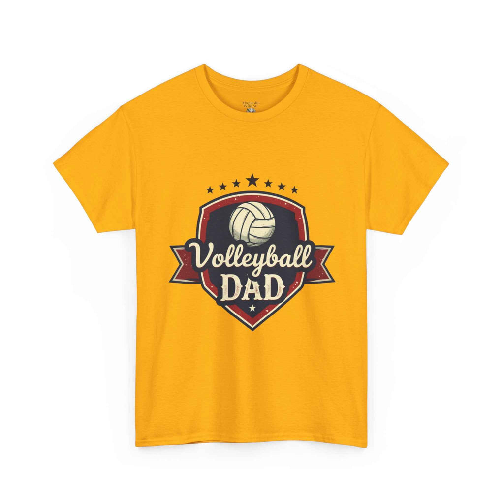 Retro Badge Style: The Vintage Volleyball Dad Shield Tee