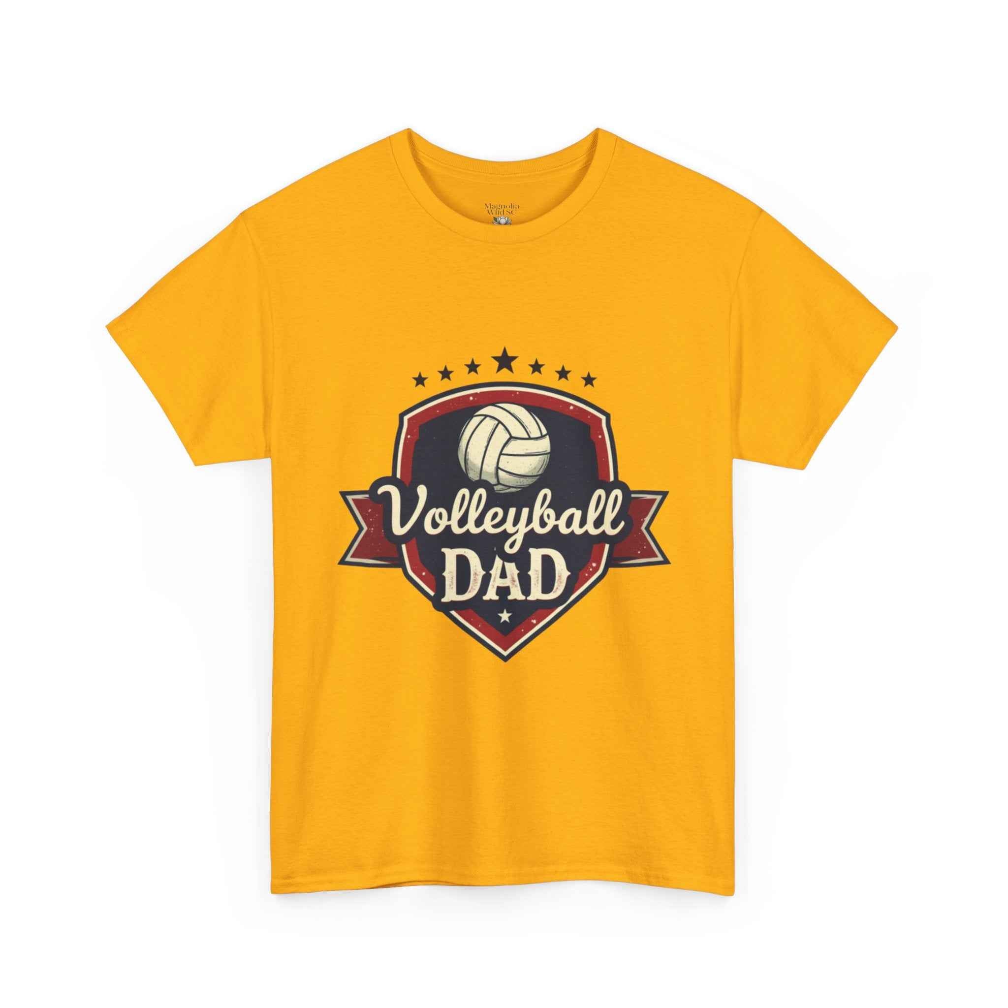 Retro Badge Style: The Vintage Volleyball Dad Shield Tee