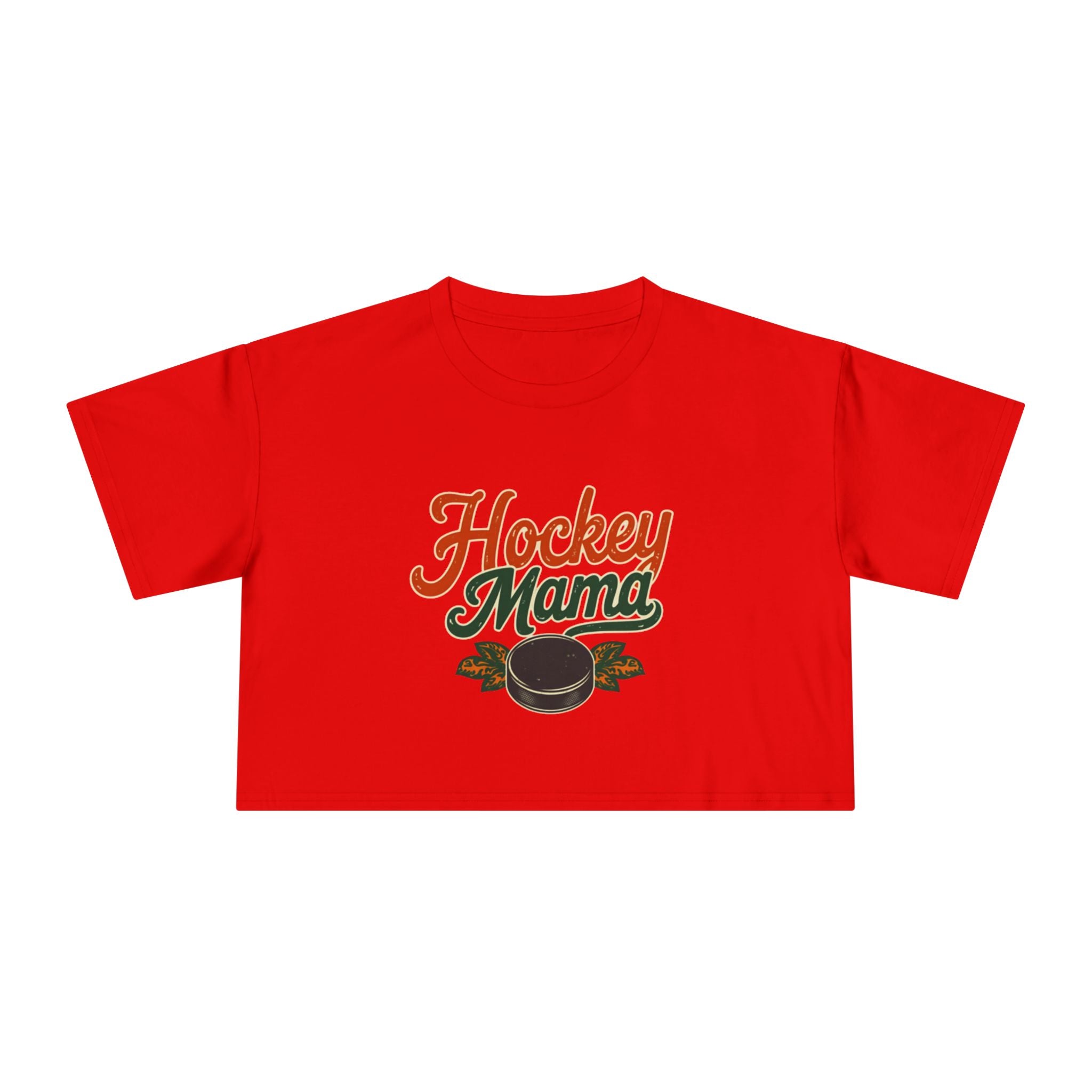 Hockey Mama Crop Tee | Retro Hockey Graphic, Mom Sports Top - Magnolia Wild SC