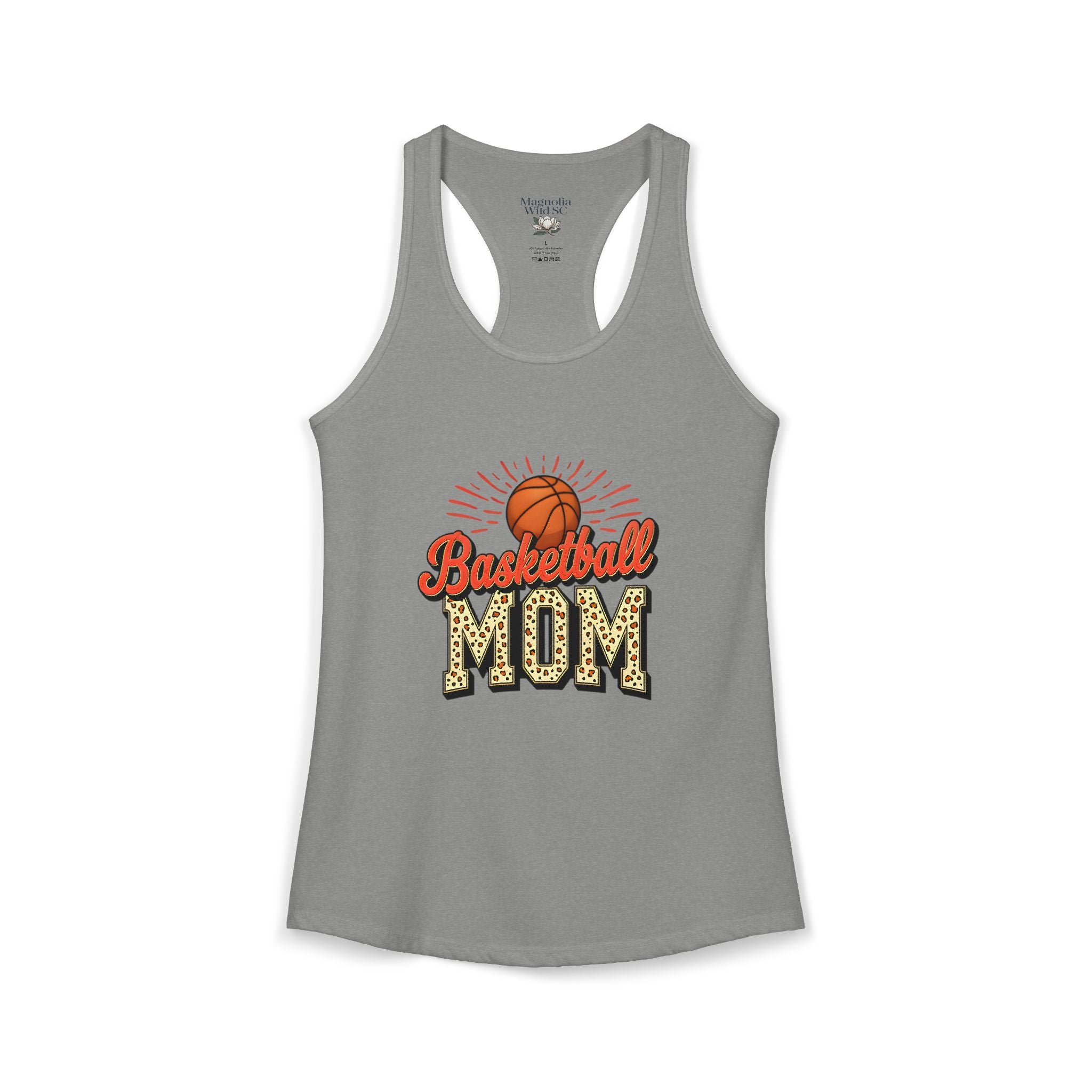 Basketball Mom Racerback Tank – Personalized Name & Number Option | Lightweight Women’s Basketball Tank Top - Magnolia Wild SC