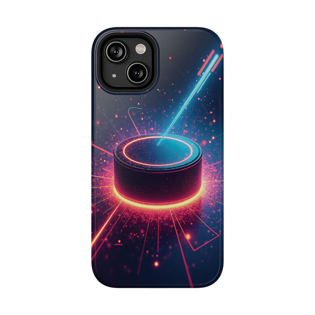 Neon Laser Hockey Puck Impact-Resistant Phone Case - Magnolia Wild SC