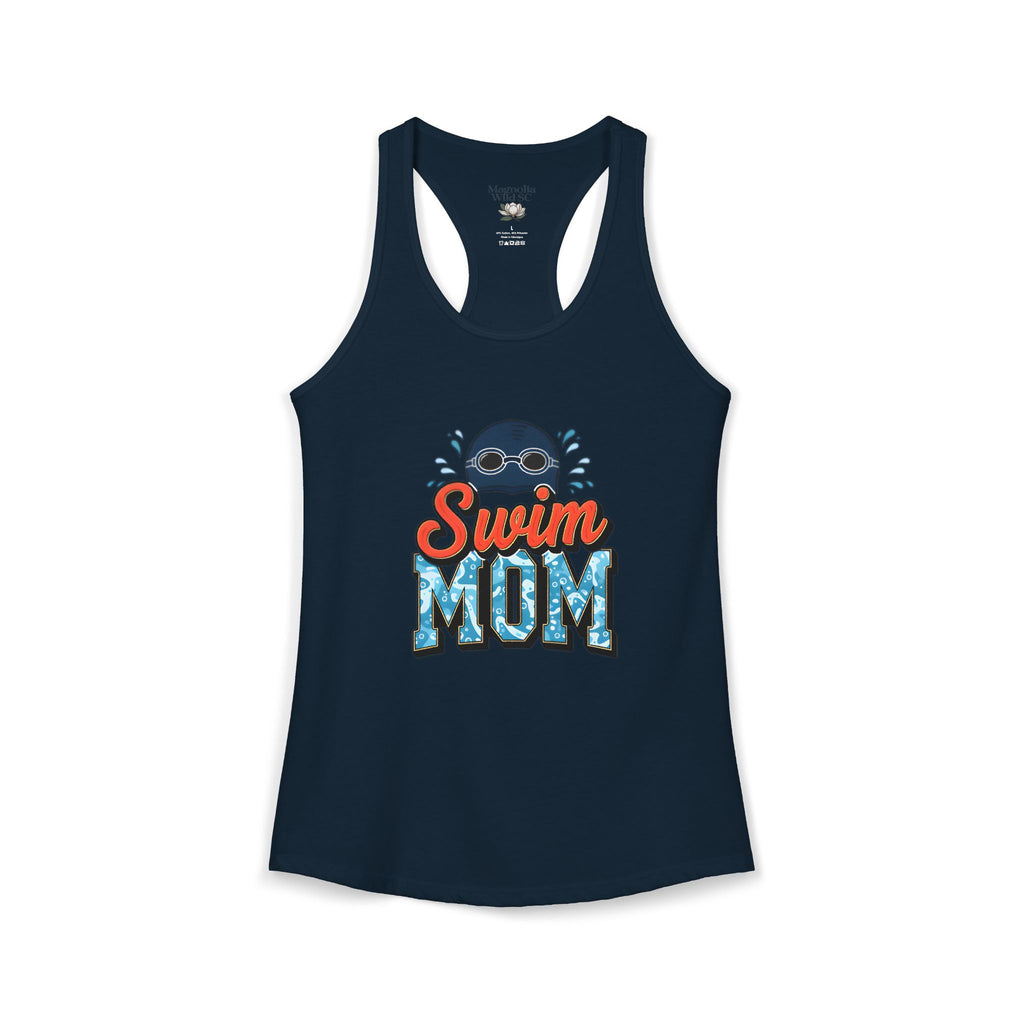 Swim Mom Racerback Tank – Personalized Name & Number Option | Lightweight Women’s Swim Tank Top - Magnolia Wild SC