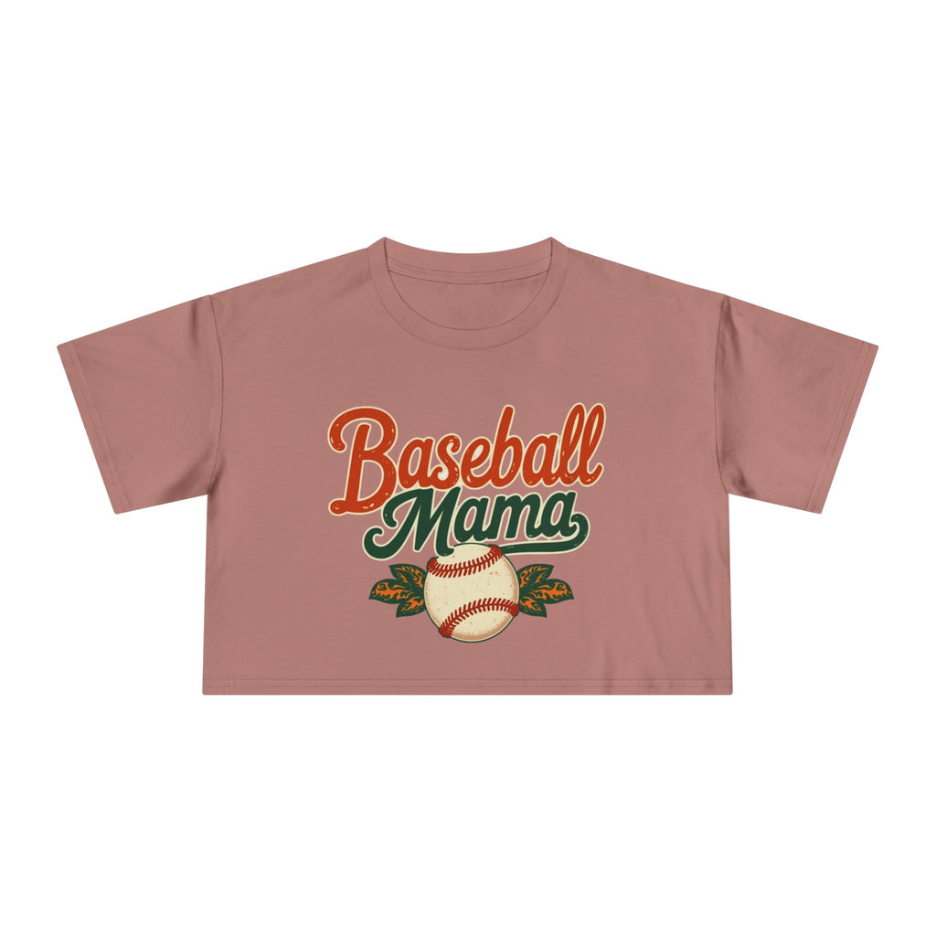 Baseball Mama Crop Tee | Retro Baseball Graphic, Mom Sports Top - Magnolia Wild SC