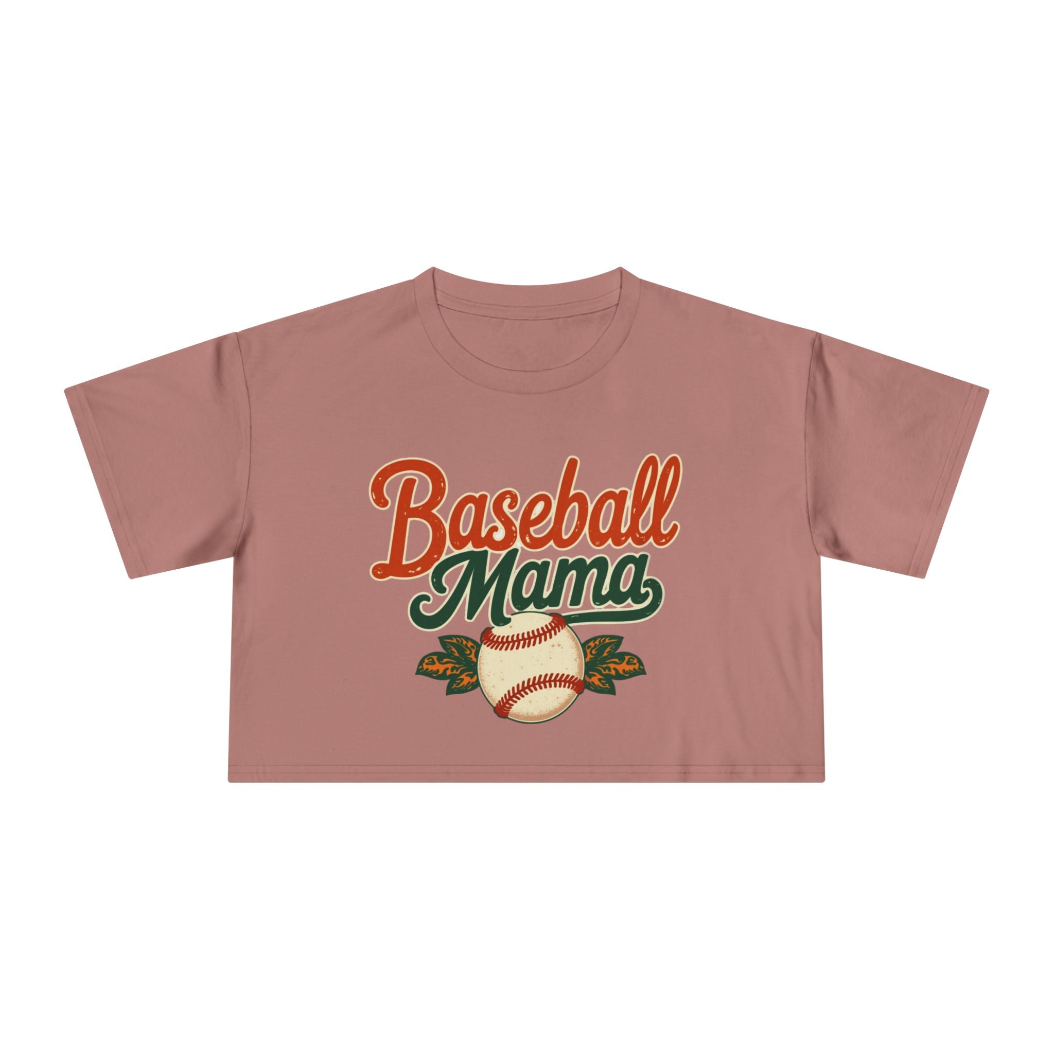 Baseball Mama Crop Tee | Retro Baseball Graphic, Mom Sports Top - Magnolia Wild SC