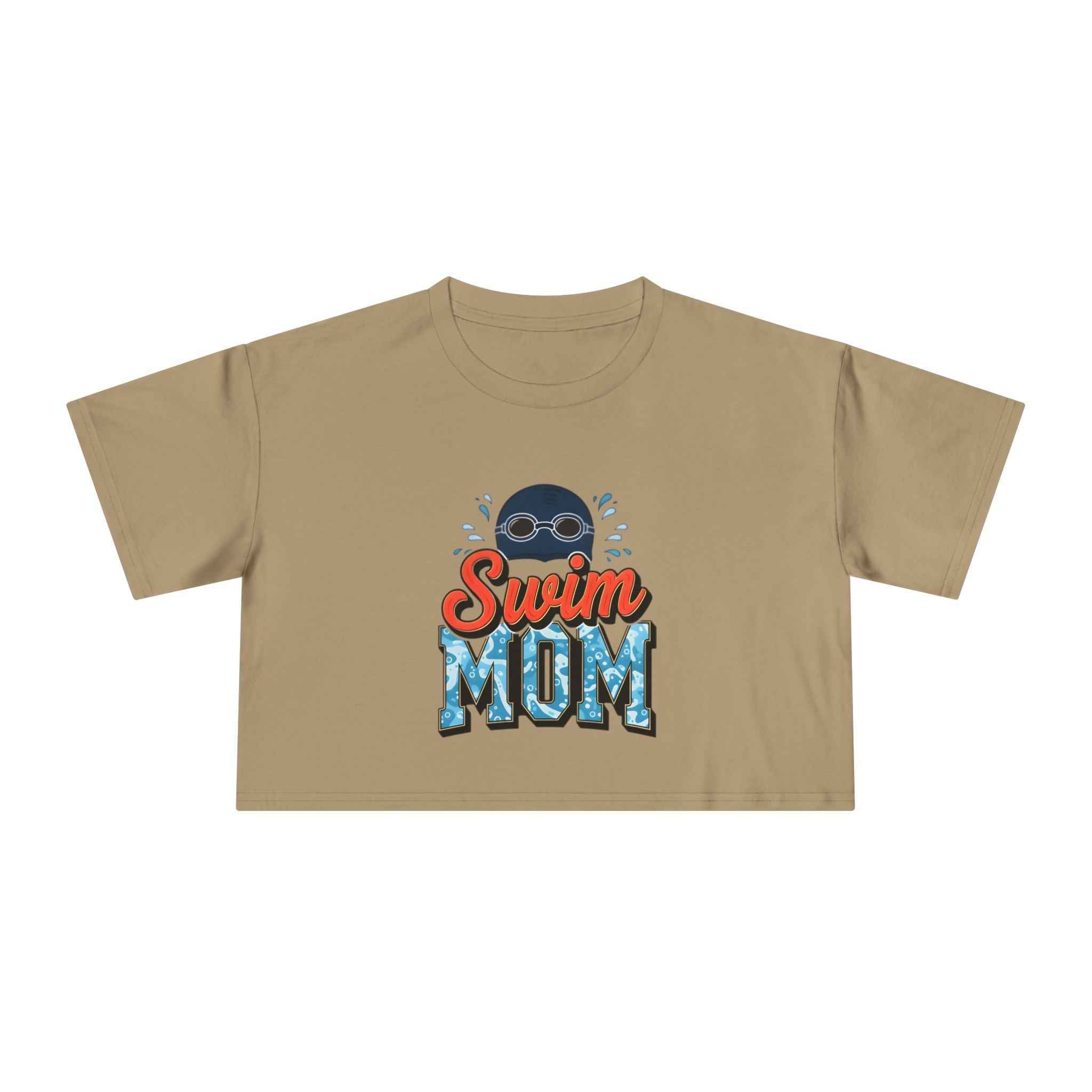 Swim Mom Print Crop Tee