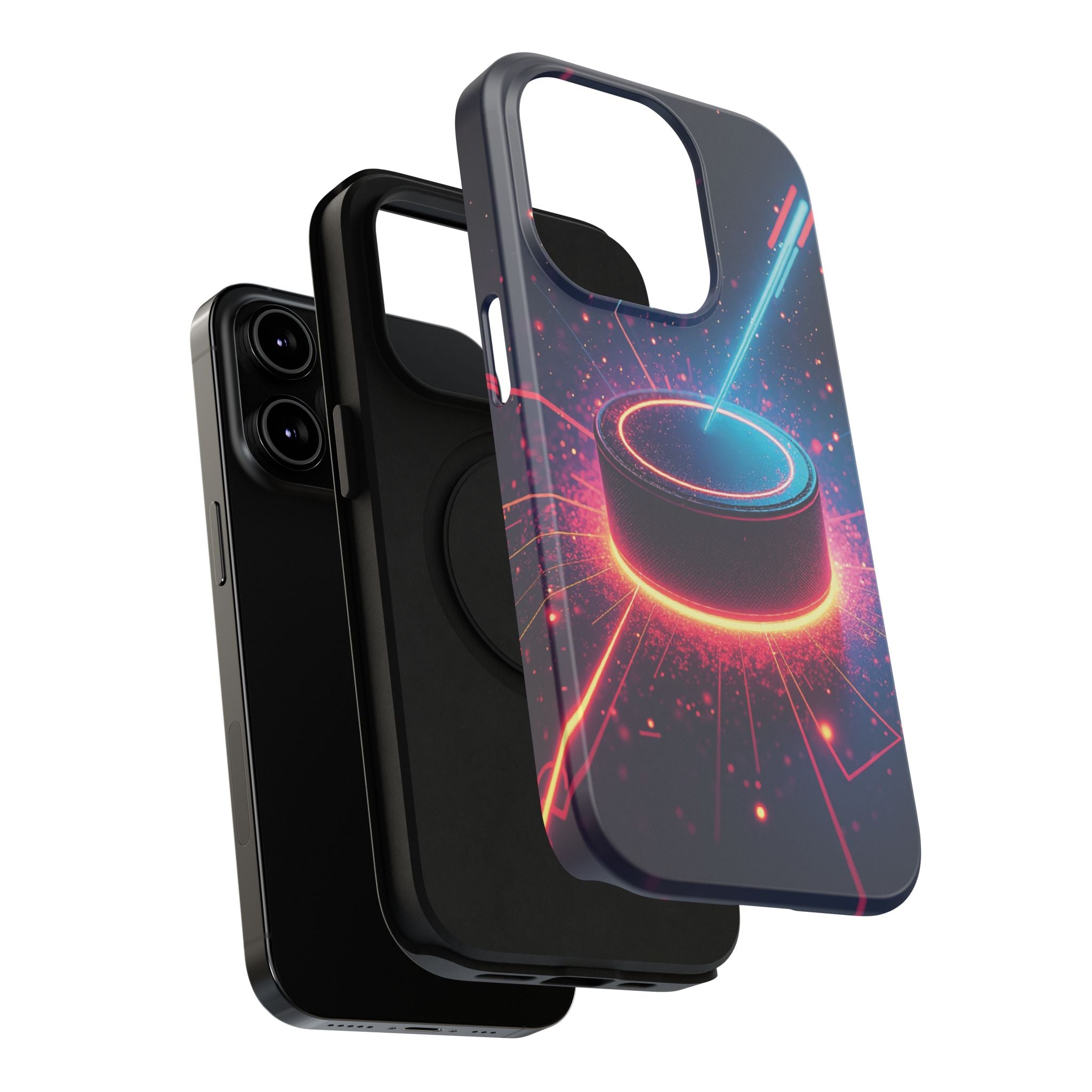 Neon Laser Hockey Puck Impact-Resistant Phone Case - Magnolia Wild SC