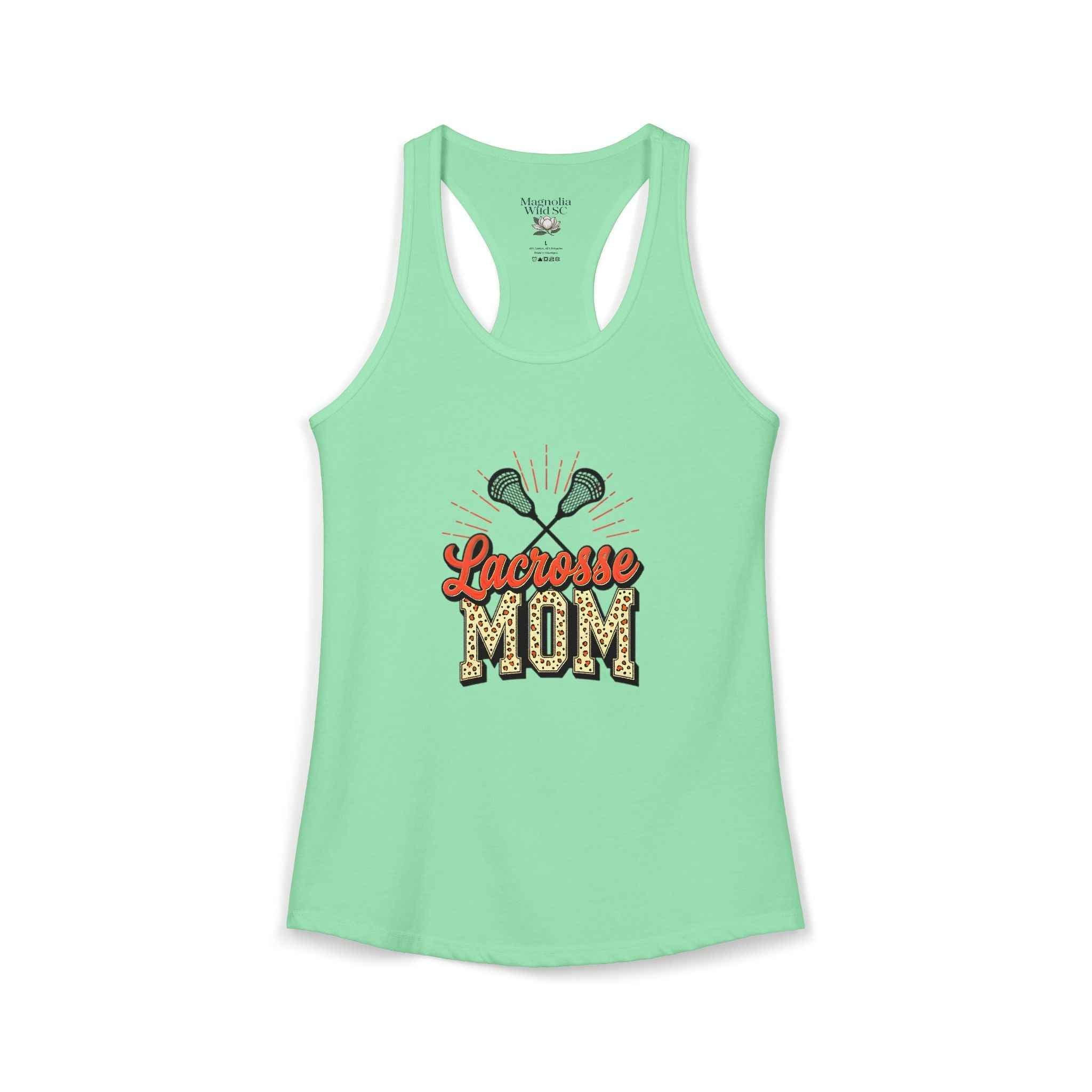 Lacrosse Mom Racerback Tank – Personalized Name & Number Option