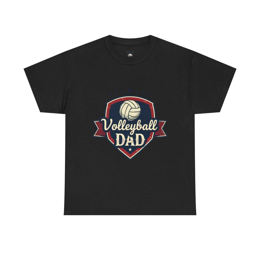 Retro Badge Style: The Vintage Volleyball Dad Shield Tee