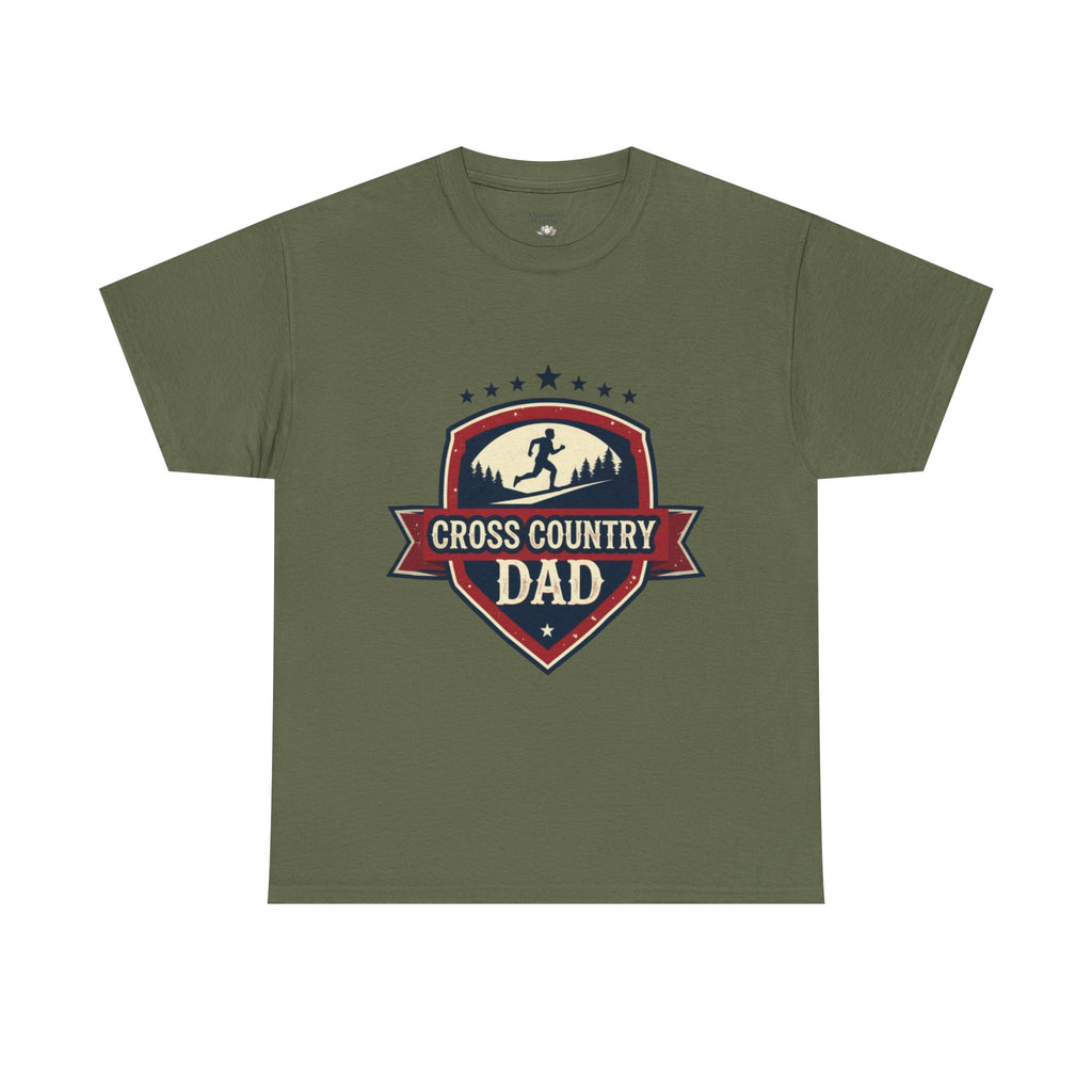 Retro Badge Style: The Vintage Cross Country Dad Shield Tee - Magnolia Wild SC