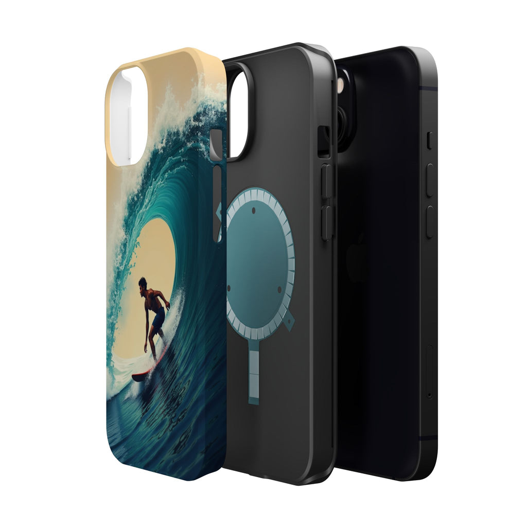 Surfer Riding a Wave iPhone Case — Magnetic Impact-Resistant - Magnolia Wild SC
