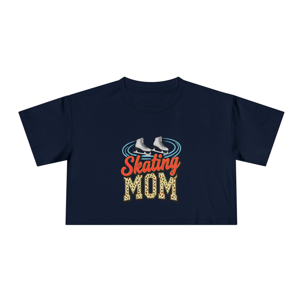 Figure Skating Mom Cheetah Print Women's Crop Tee - Magnolia Wild SC