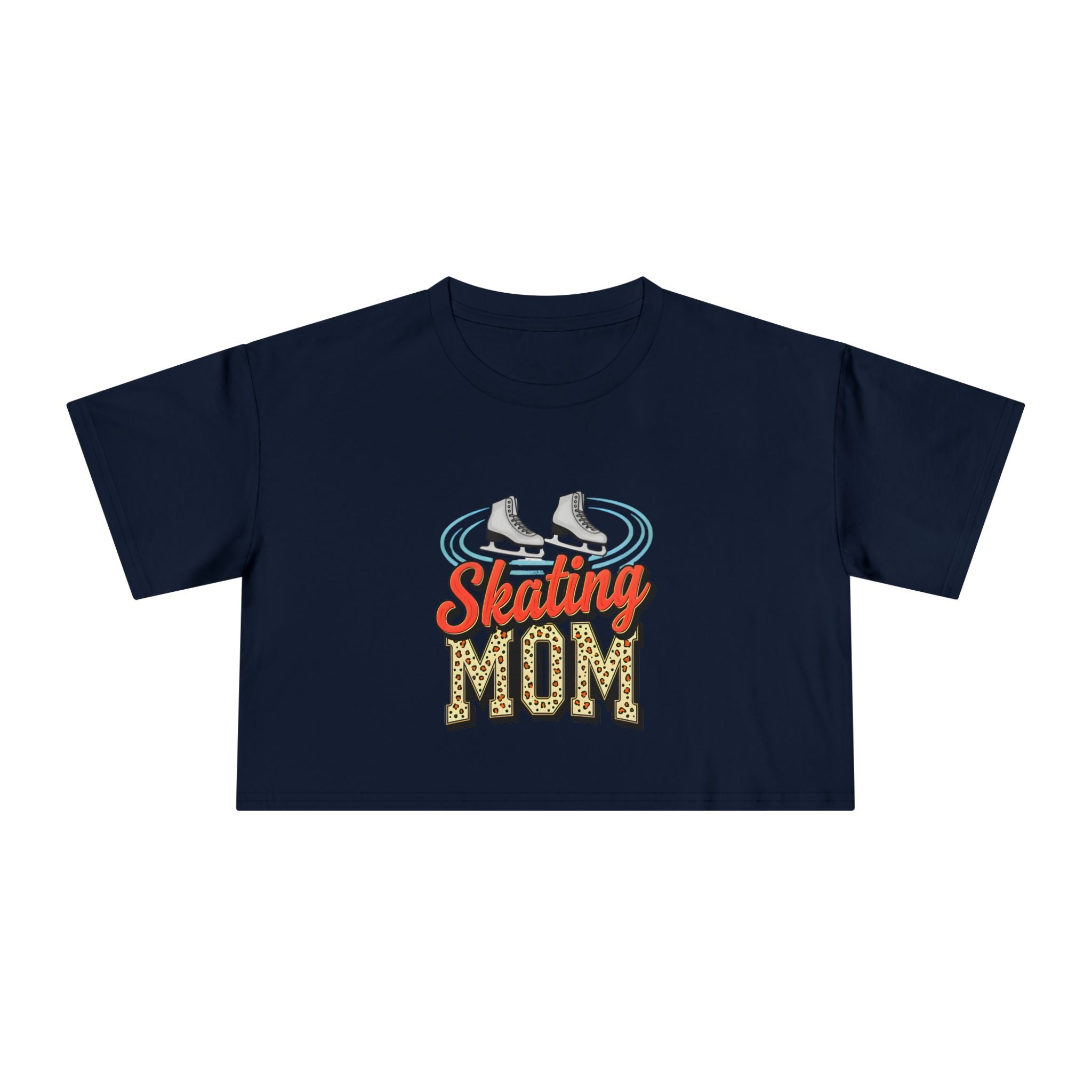 Figure Skating Mom Cheetah Print Women's Crop Tee - Magnolia Wild SC