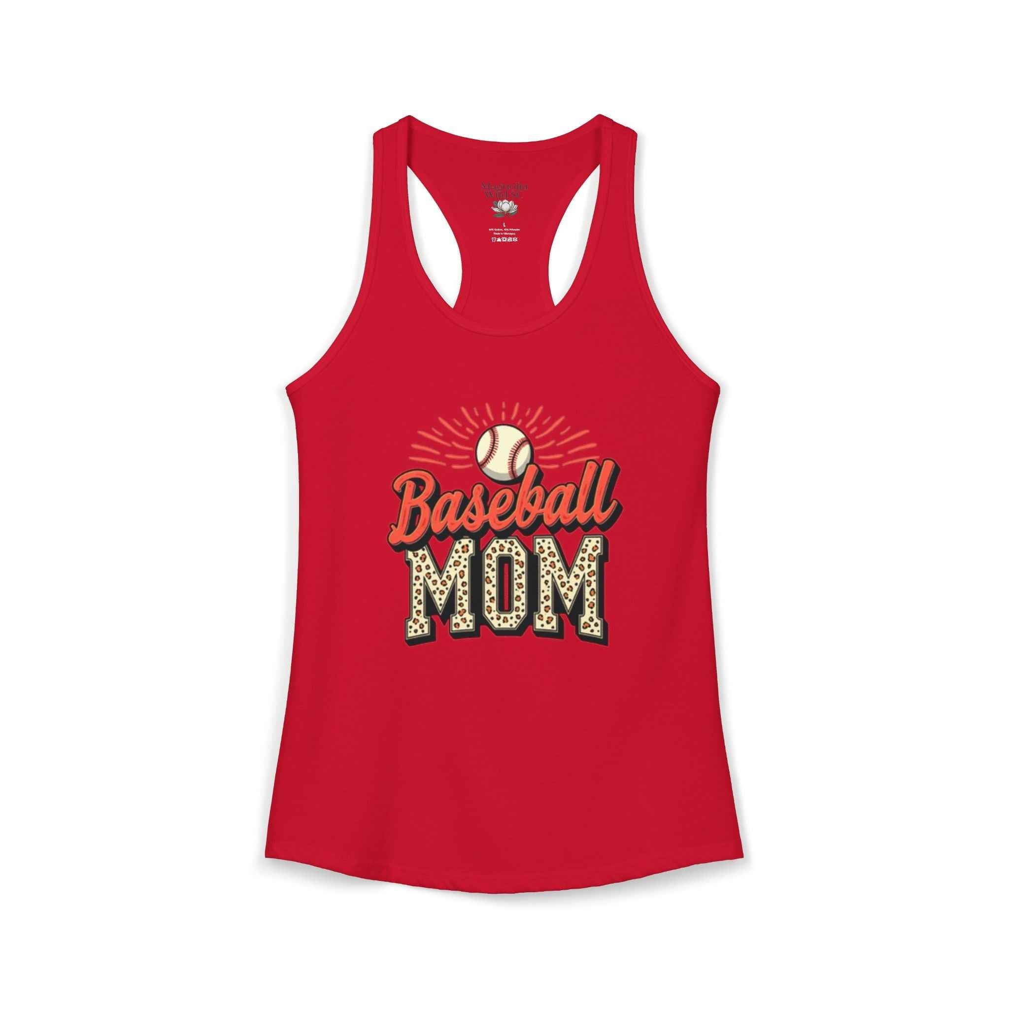 Baseball Mom Racerback Tank – Personalized Name & Number Option