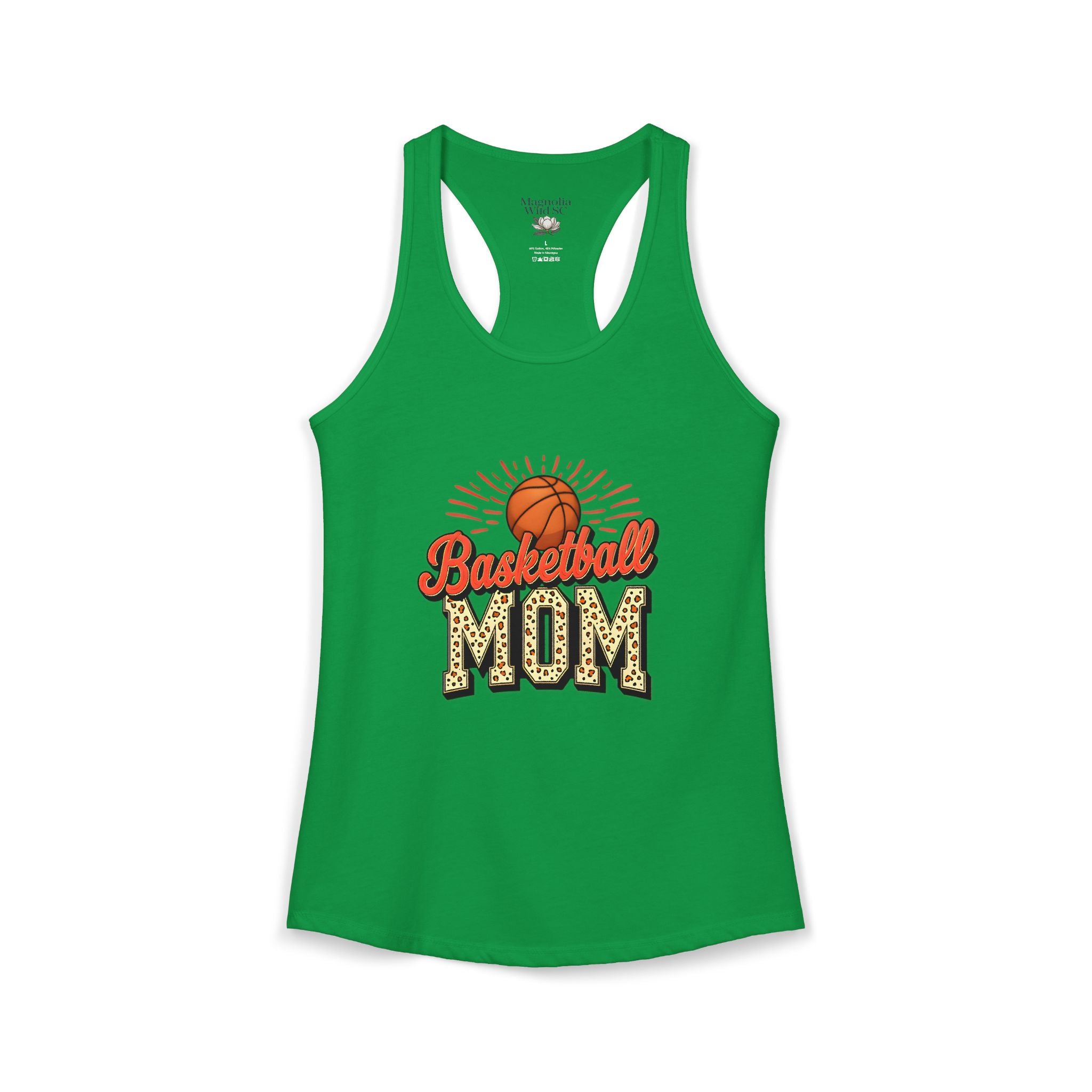 Basketball Mom Racerback Tank – Personalized Name & Number Option | Lightweight Women’s Basketball Tank Top - Magnolia Wild SC