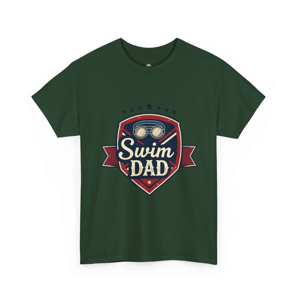 Retro Badge Style: The Vintage Swim Dad Shield Tee