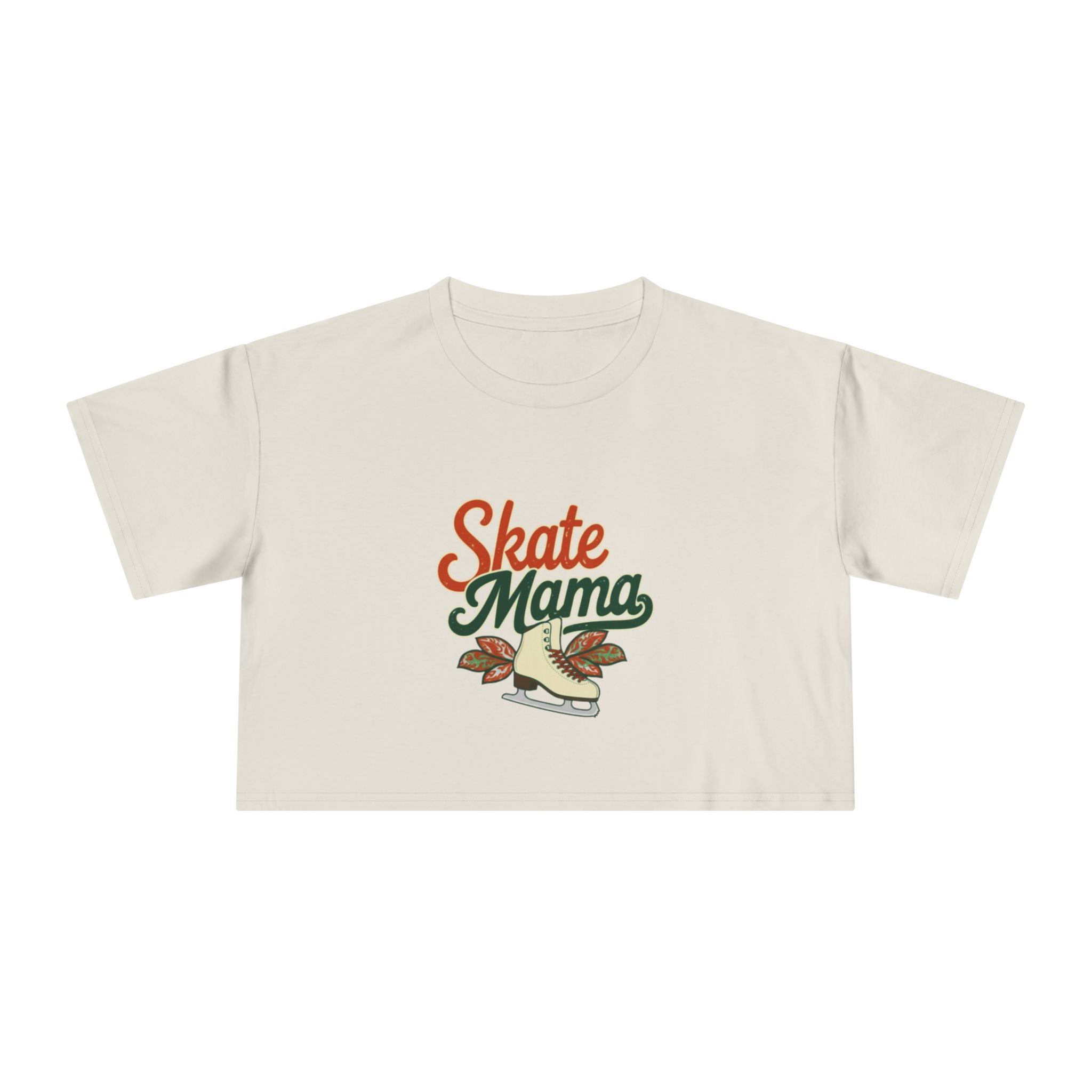 Figure Skating Mama Crop Tee | Retro Figure Skating Graphic, Mom Sports Top - Magnolia Wild SC