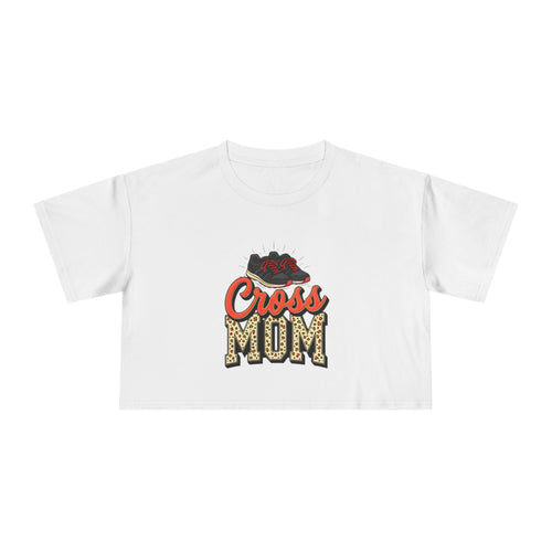 Cross Country Mom Cheetah Print Women's Crop Tee - Magnolia Wild SC