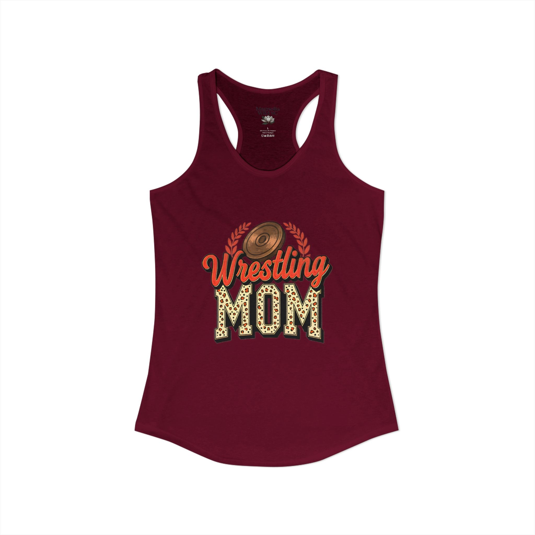 Wrestling Mom Racerback Tank – Personalized Name & Number Option | Lightweight Women’s Wrestling Tank Top - Magnolia Wild SC
