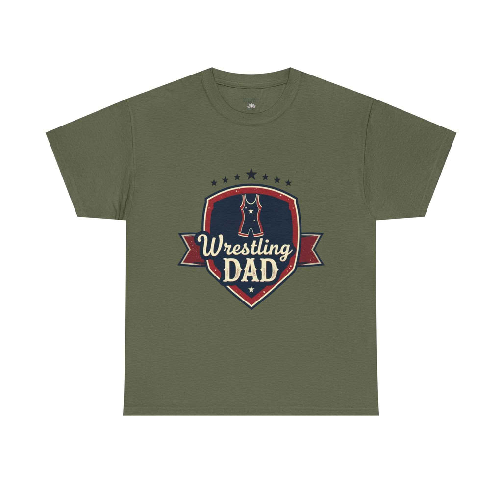 Retro Badge Style: The Vintage Wrestling Dad Shield Tee