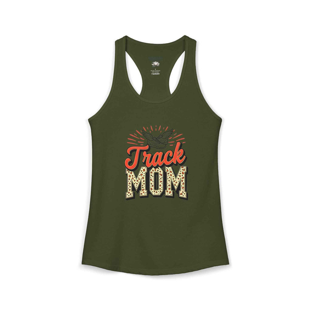 Track Mom Racerback Tank – Personalized Name & Number Option