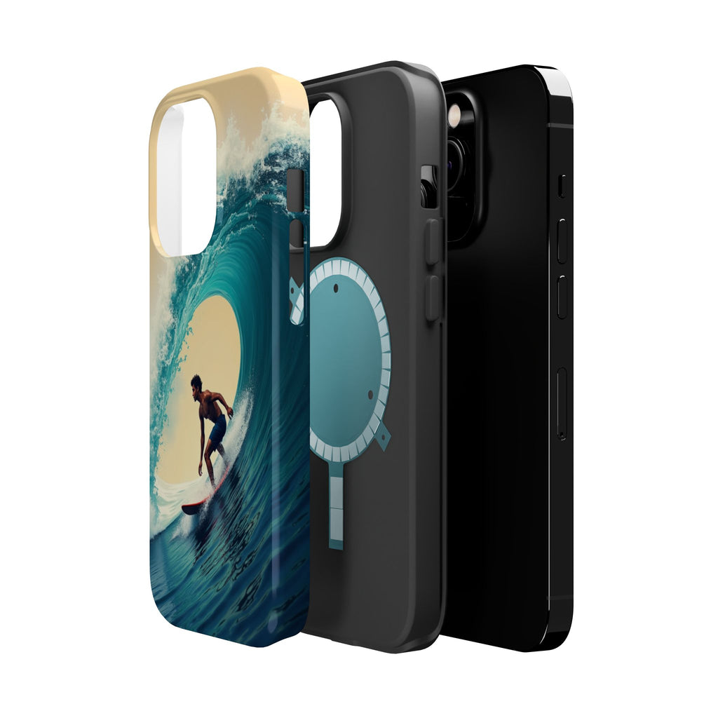 Surfer Riding a Wave iPhone Case — Magnetic Impact-Resistant - Magnolia Wild SC