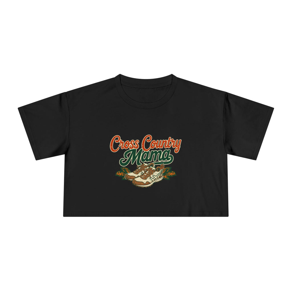 Cross Country Mama Crop Tee | Retro Cross Country Graphic, Mom Sports Top - Magnolia Wild SC