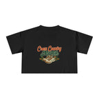 Cross Country Mama Crop Tee | Retro Cross Country Graphic, Mom Sports Top - Magnolia Wild SC