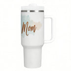 Swim Mom 40oz Tumbler with Handle and Straw (Made in USA) - Magnolia Wild SC