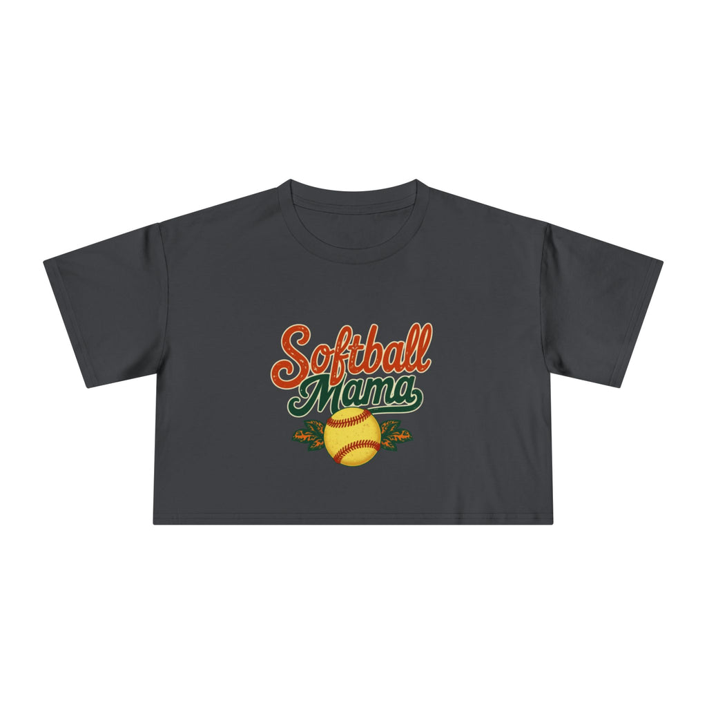 Softball Mama Crop Tee | Retro Softball Graphic, Mom Sports Top - Magnolia Wild SC