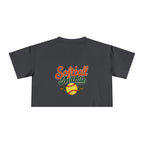 Softball Mama Crop Tee | Retro Softball Graphic, Mom Sports Top - Magnolia Wild SC