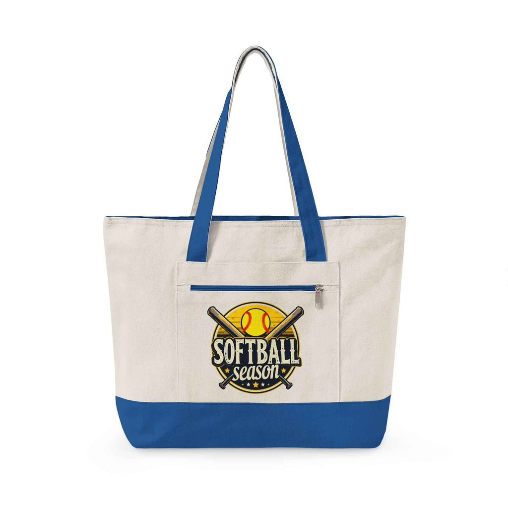 Personalized Softball Season Canvas Tote — Game Day Bag for Moms, Grandmas & Athletes