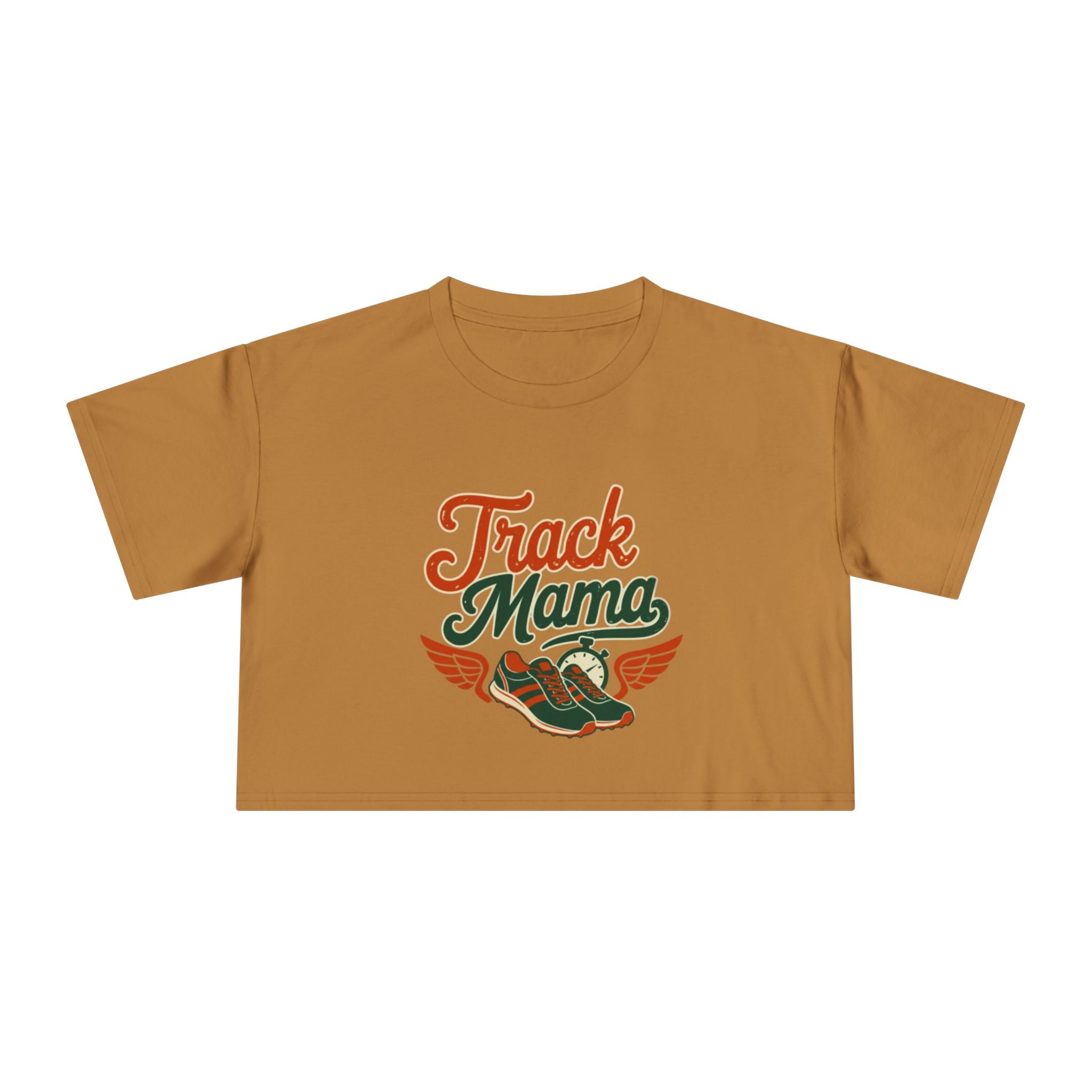 Track Mama Crop Tee | Retro Track and Field Graphic, Mom Sports Top - Magnolia Wild SC