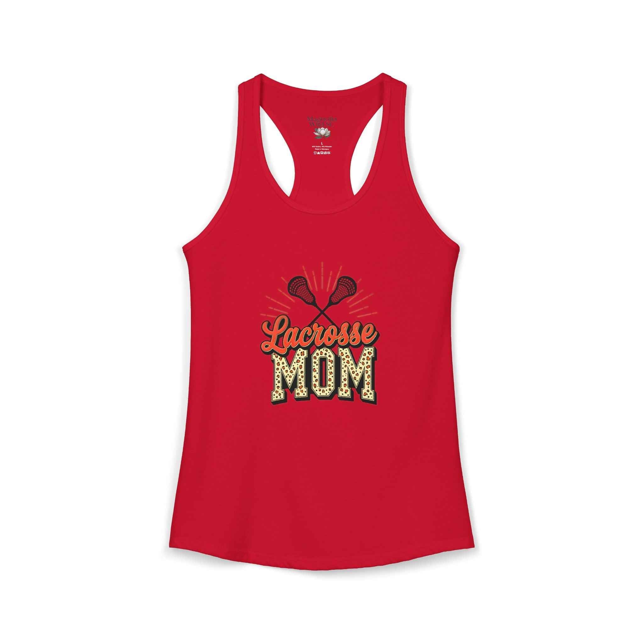 Lacrosse Mom Racerback Tank – Personalized Name & Number Option