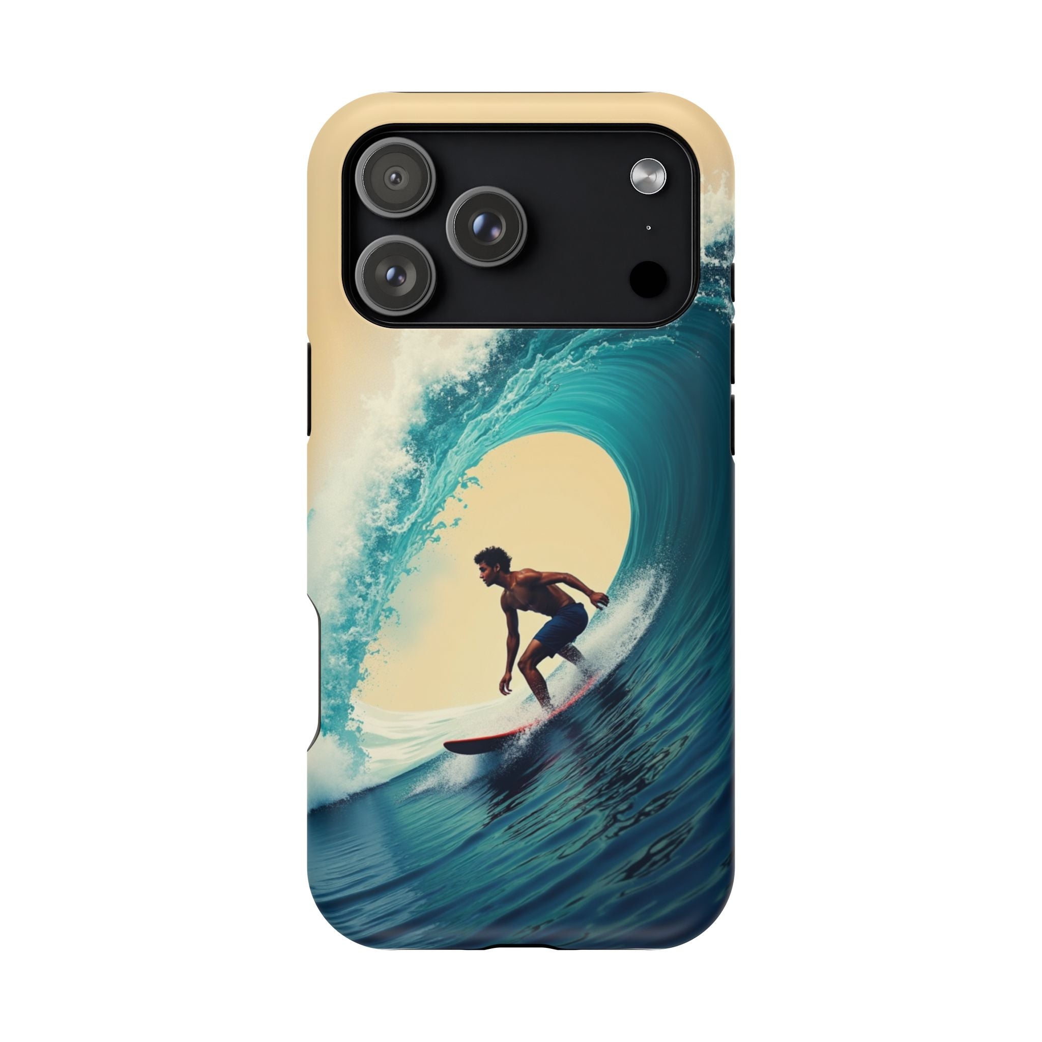 Surfer Riding a Wave iPhone Case — Magnetic Impact-Resistant - Magnolia Wild SC