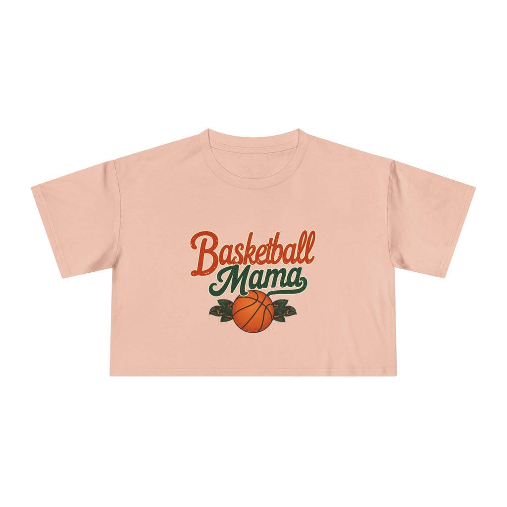 Basketball Mama Crop Tee | Retro Basketball Graphic, Mom Sports Top - Magnolia Wild SC