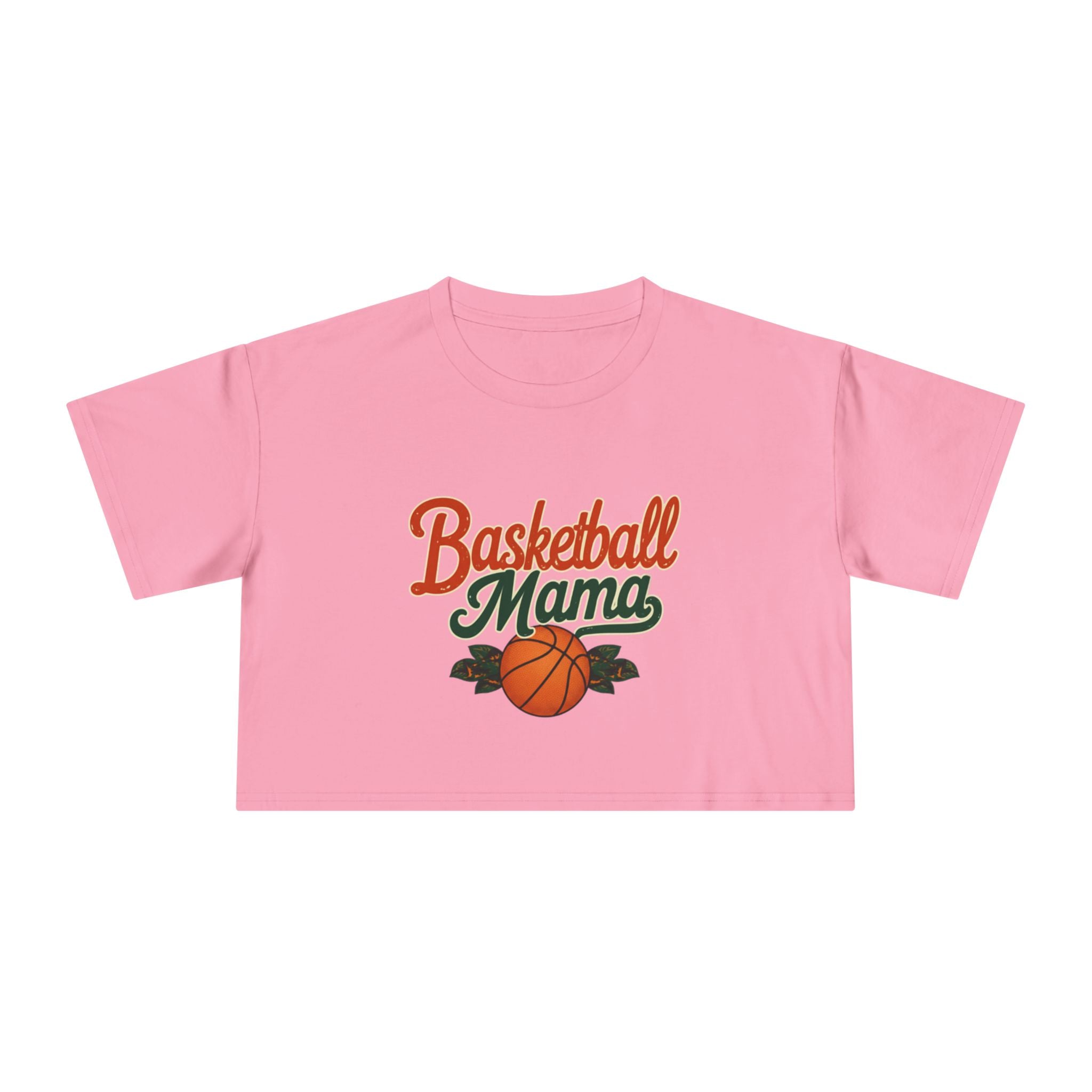 Basketball Mama Crop Tee | Retro Basketball Graphic, Mom Sports Top - Magnolia Wild SC