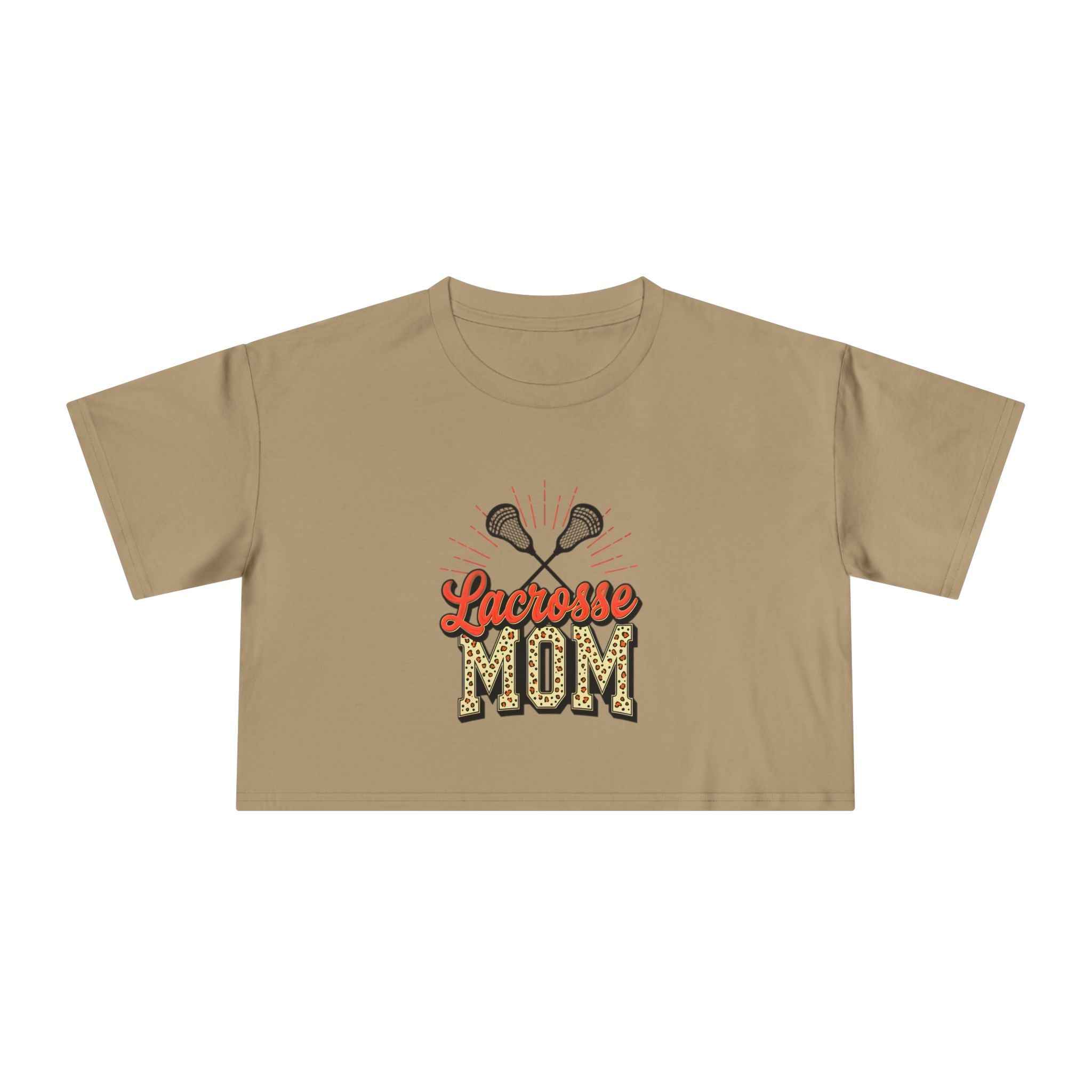 Lacrosse Mom Cheetah Print Women's Crop Tee - Magnolia Wild SC