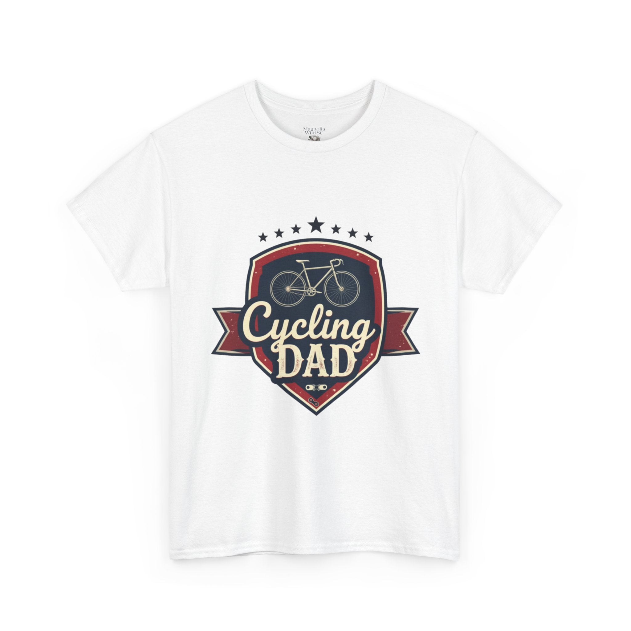 Retro Badge Style: The Vintage Cycling Dad Shield Tee - Magnolia Wild SC