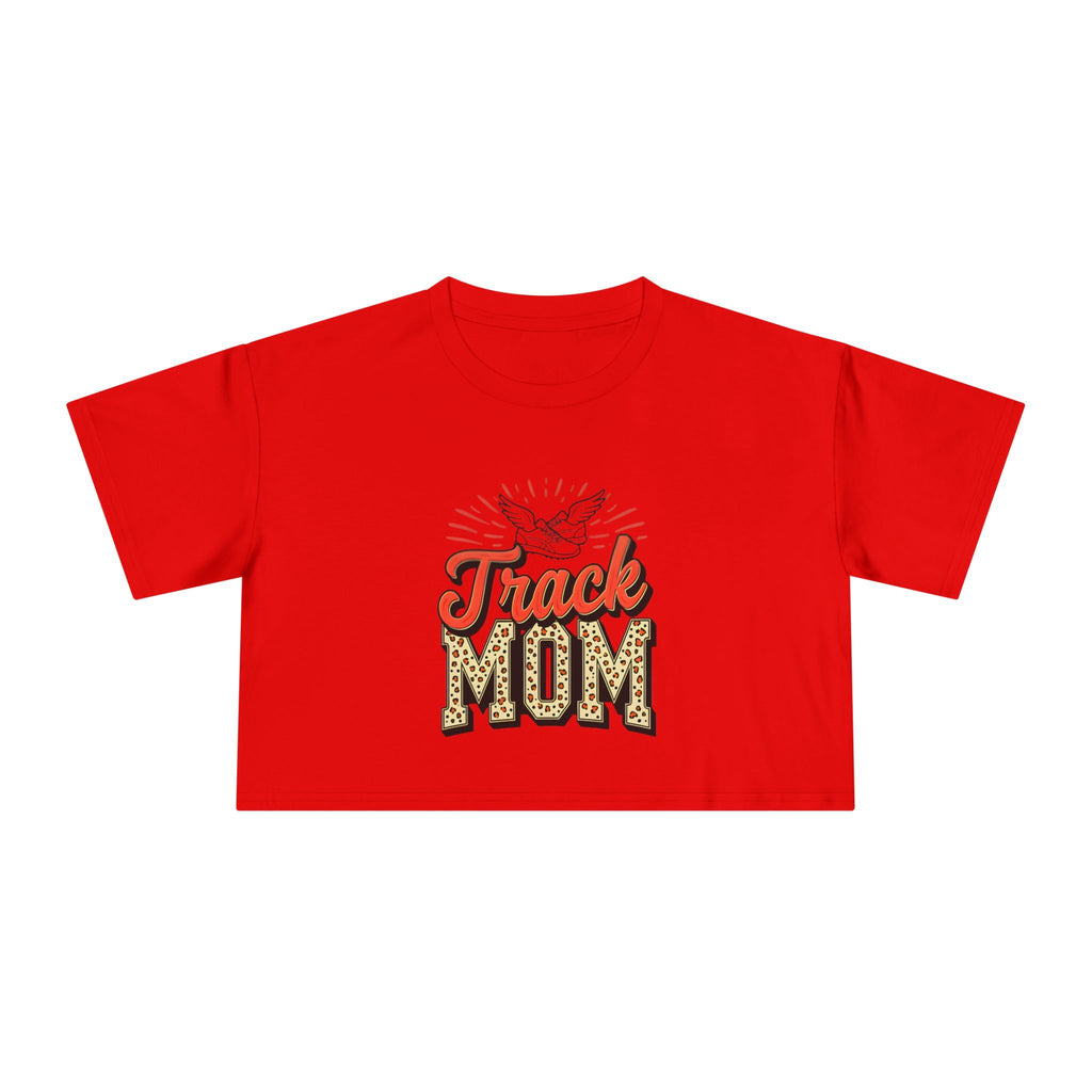 Track Mom Cheetah Print Women's Crop Tee - Magnolia Wild SC