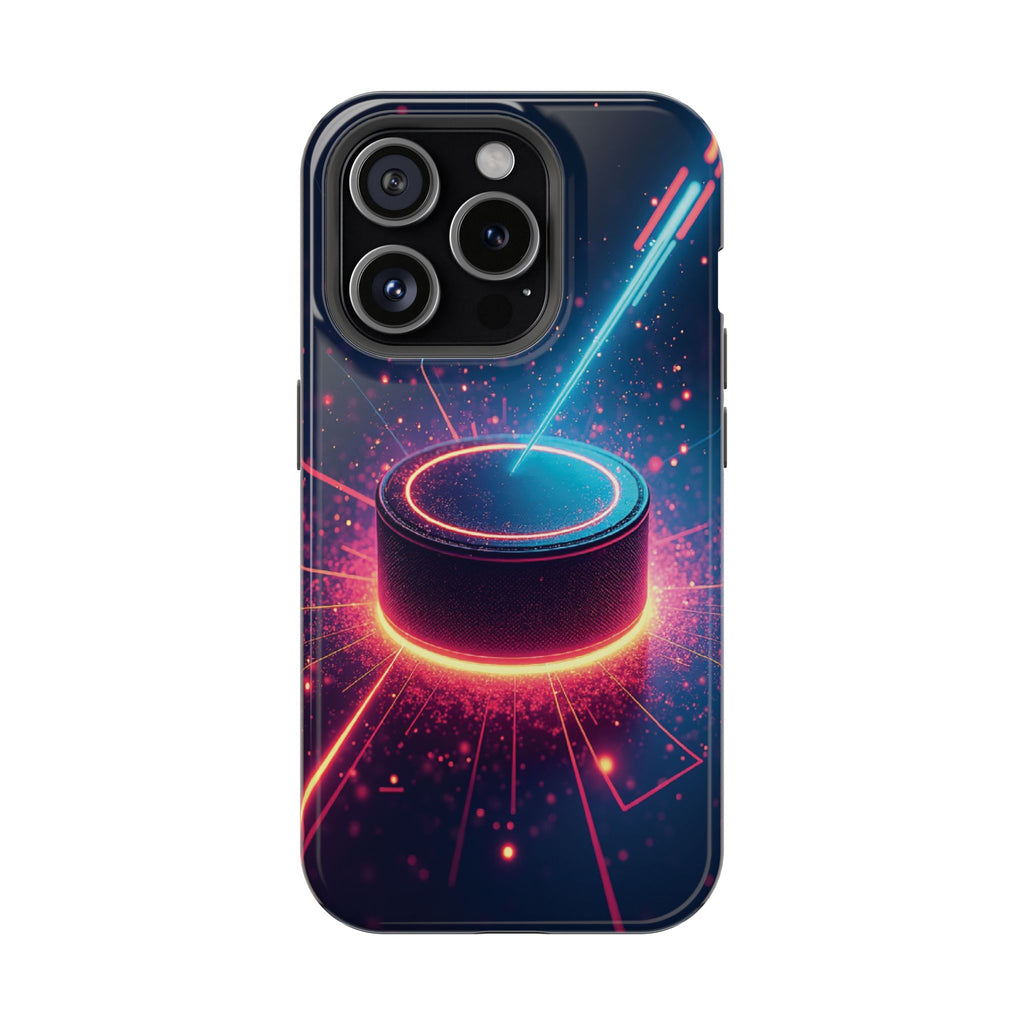 Neon Laser Hockey Puck Impact-Resistant Phone Case - Magnolia Wild SC