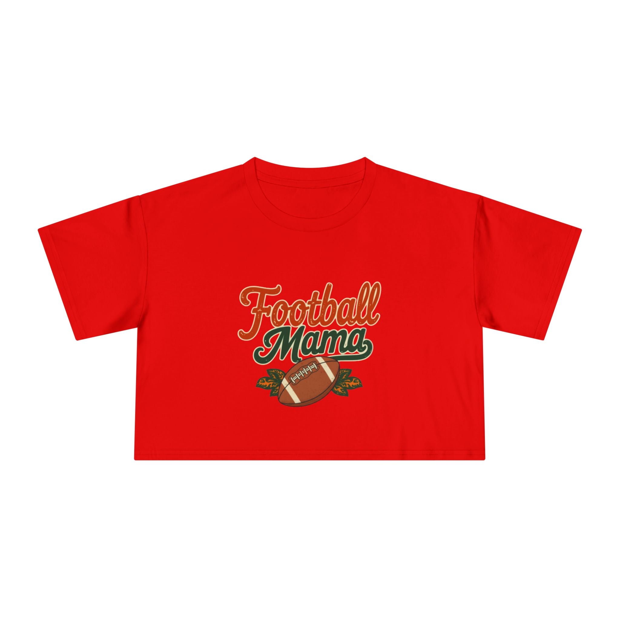 Football Mama Crop Tee | Retro Football Graphic, Mom Sports Top - Magnolia Wild SC