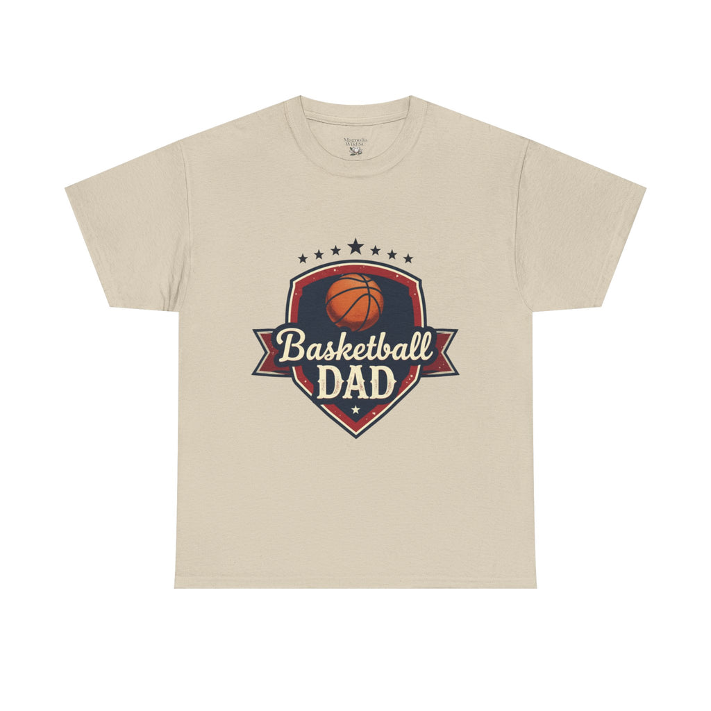 Retro Court Style: The Vintage Basketball Dad Shield Tee - Magnolia Wild SC