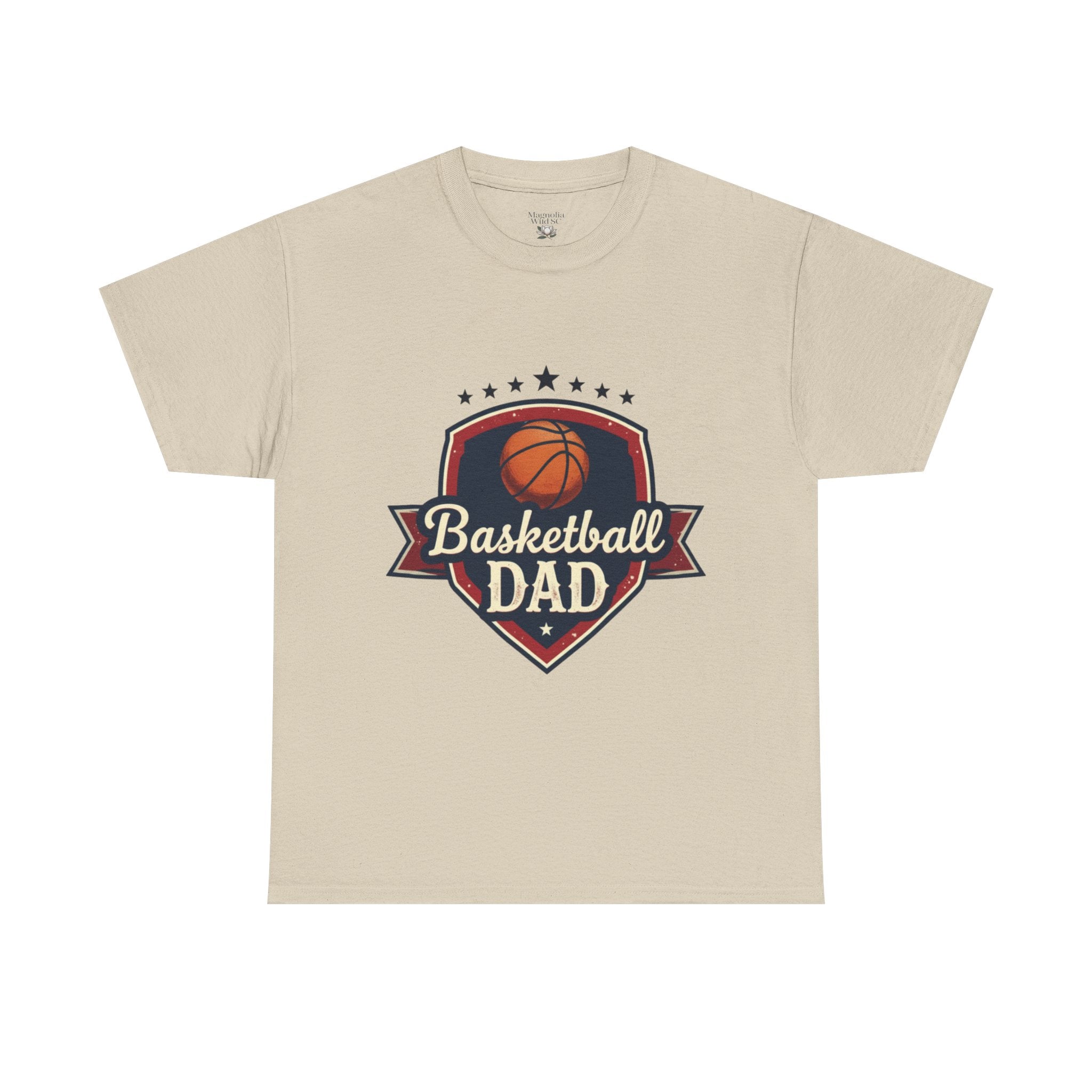 Retro Court Style: The Vintage Basketball Dad Shield Tee - Magnolia Wild SC