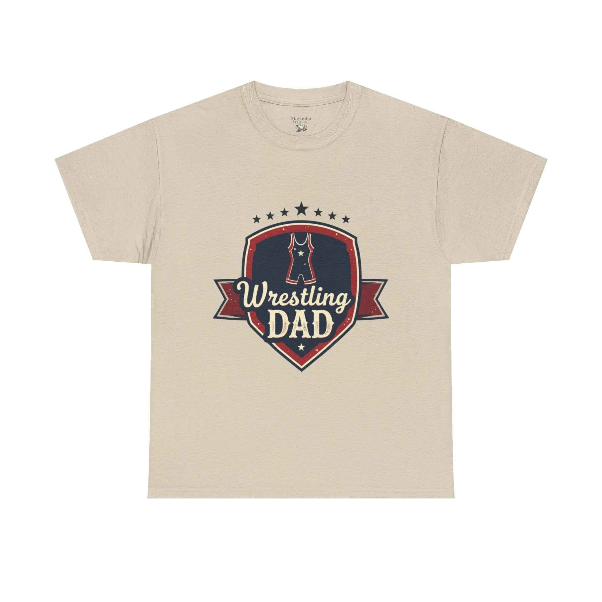 Retro Badge Style: The Vintage Wrestling Dad Shield Tee