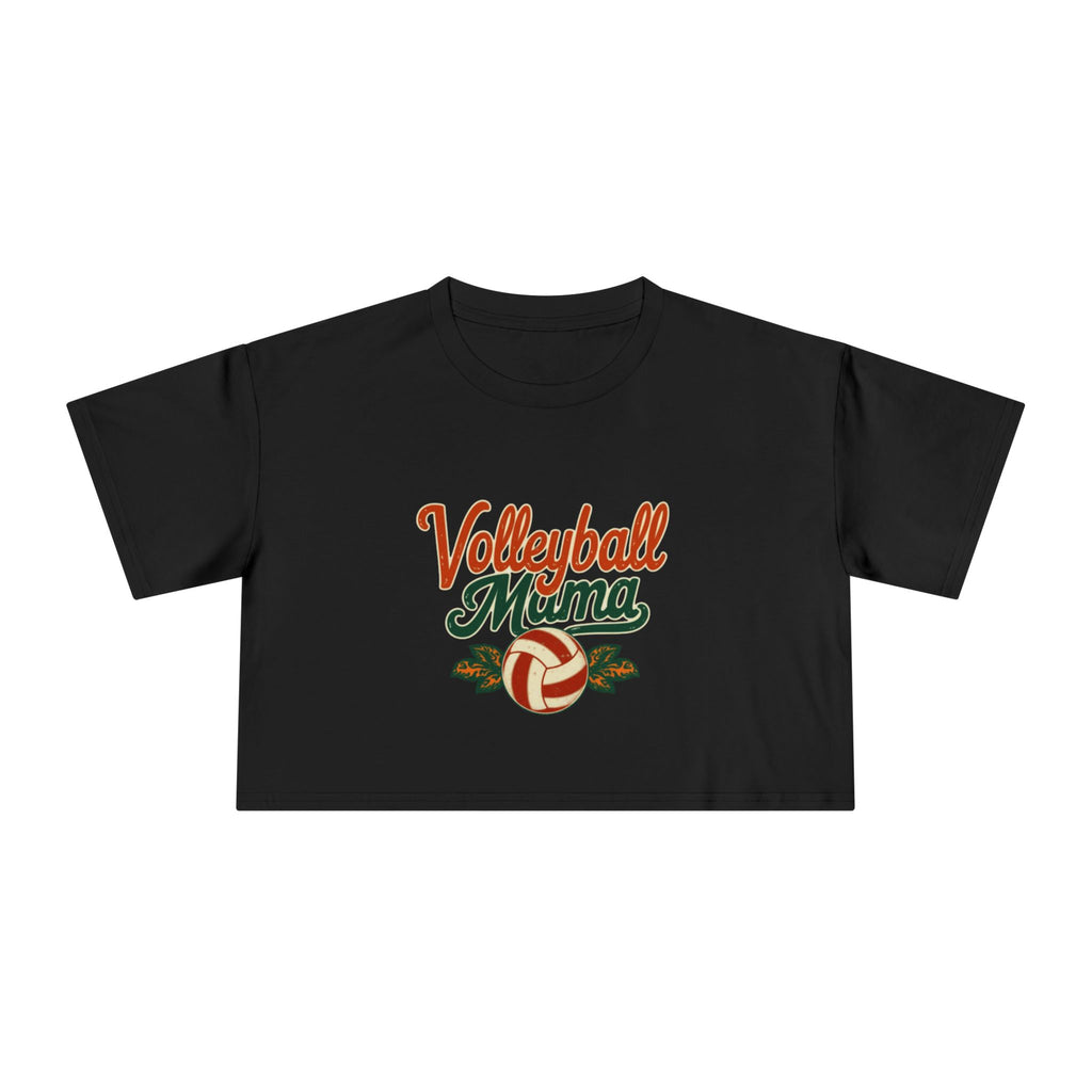 Volleyball Mama Crop Tee | Retro Volleyball Graphic, Mom Sports Top - Magnolia Wild SC